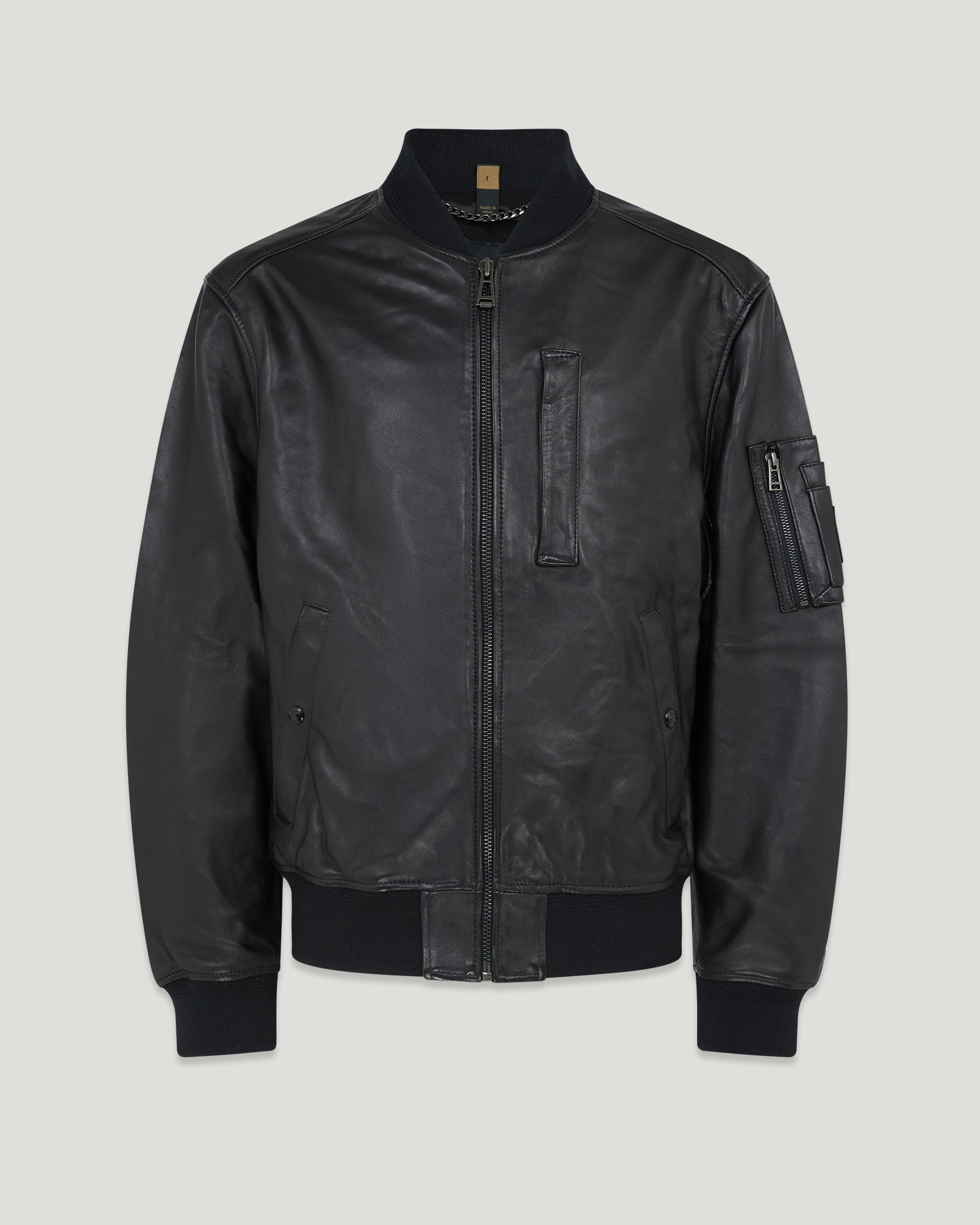 Belstaff Men's Marker Jacket Tumbled Leather Black Size Xl
