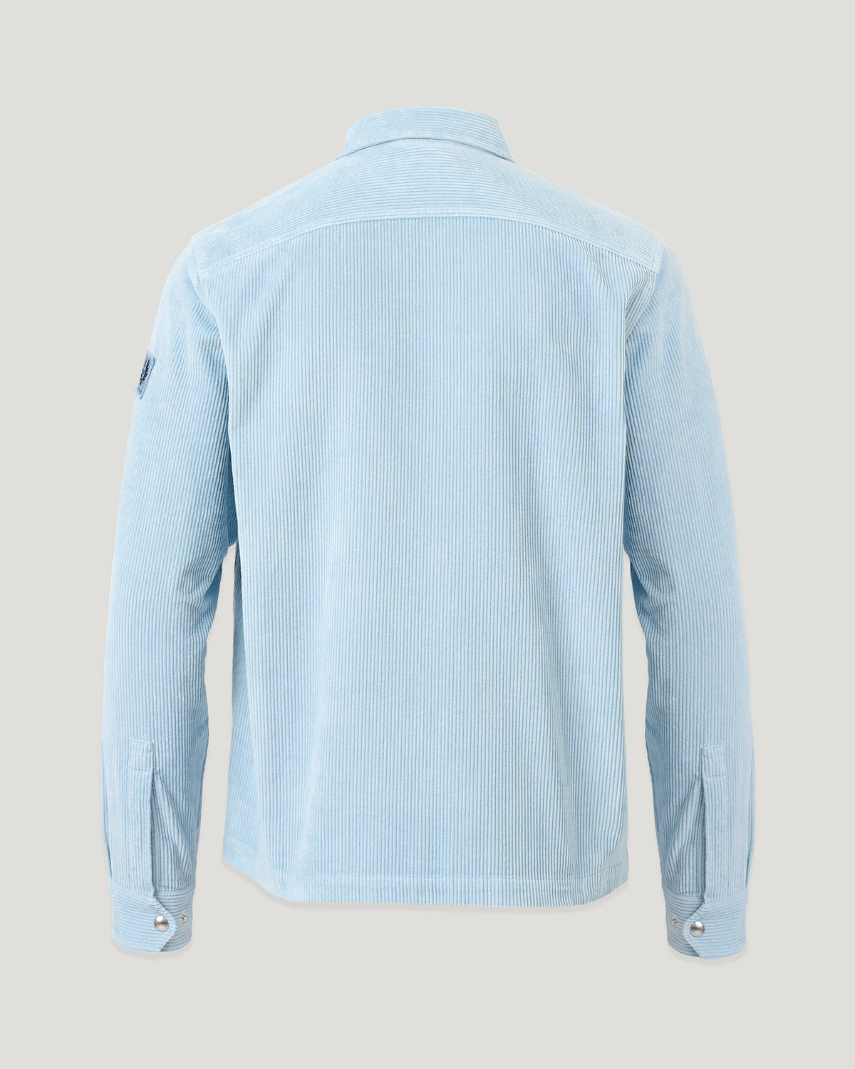 GIACCA-CAMICIA IN VELLUTO A COSTE VALVE CON ZIP - Blu nebbia