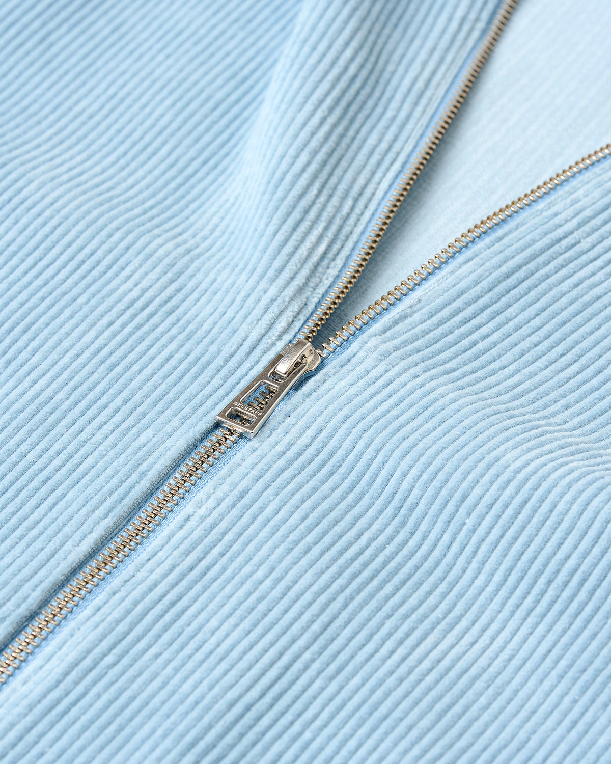 GIACCA-CAMICIA IN VELLUTO A COSTE VALVE CON ZIP - Blu nebbia