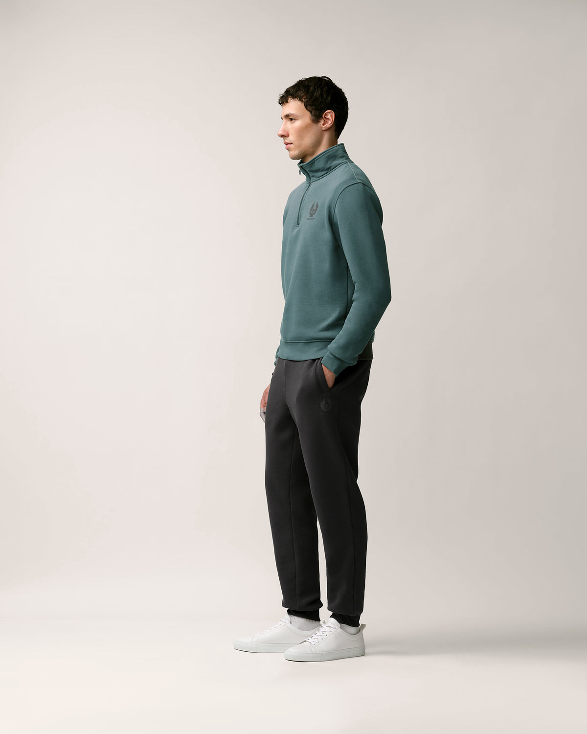 ESSENTIAL QUARTER ZIP SWEATSHIRT - Petrol