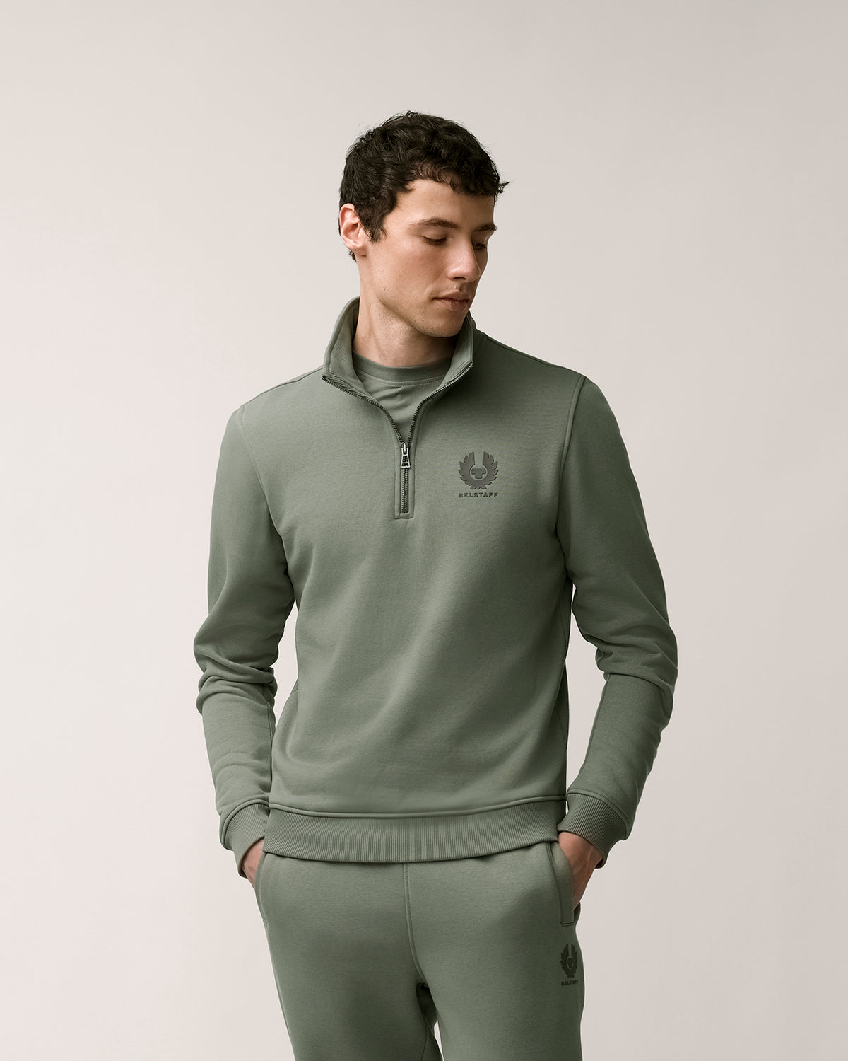ESSENTIAL QUARTER ZIP SWEATSHIRT - Slate Green