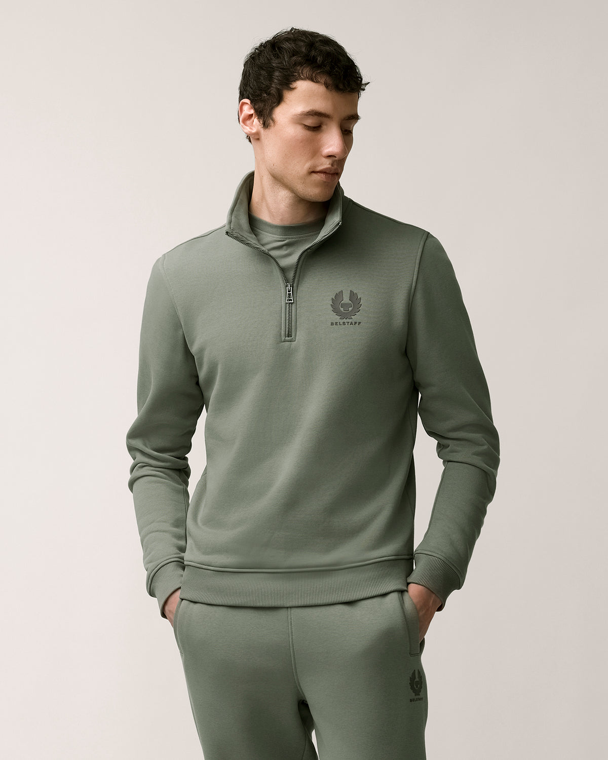 ESSENTIAL QUARTER ZIP SWEATSHIRT - Slate Green