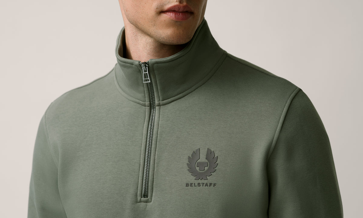 ESSENTIAL QUARTER ZIP SWEATSHIRT - Slate Green