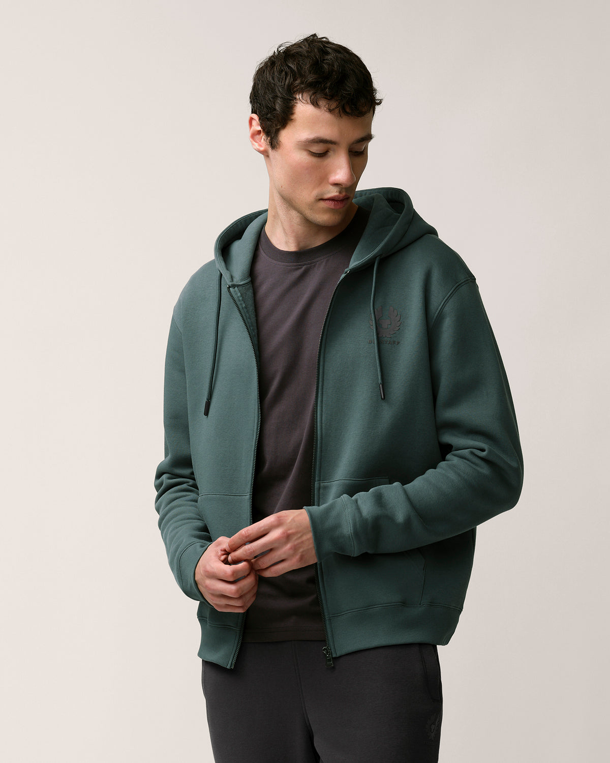 ESSENTIAL FULL ZIP HOODIE - Petrol