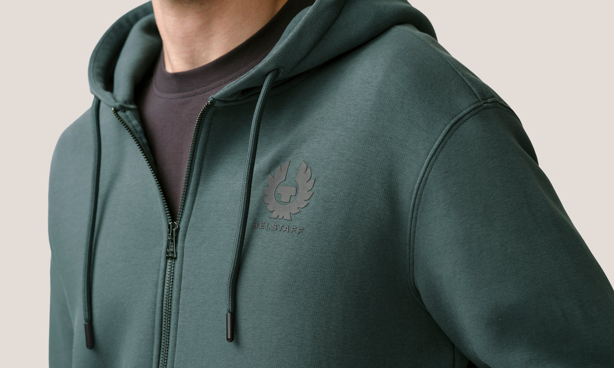 ESSENTIAL FULL ZIP HOODIE - Petrol