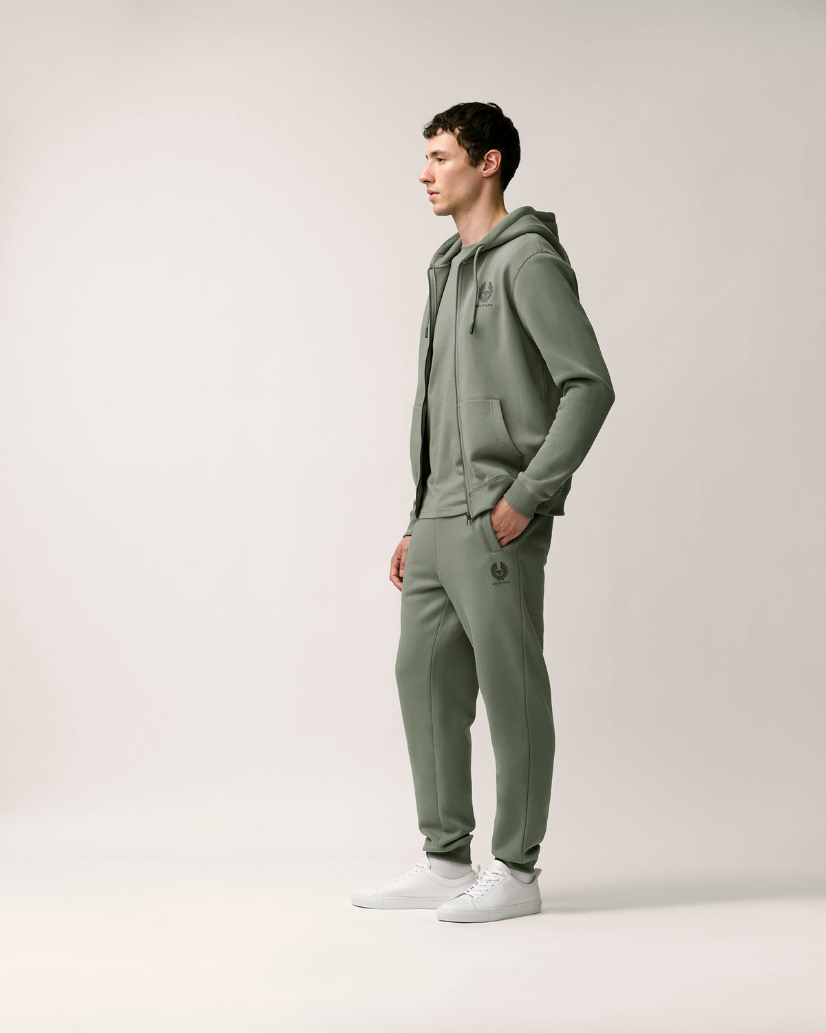 ESSENTIAL FULL ZIP HOODIE - Slate Green