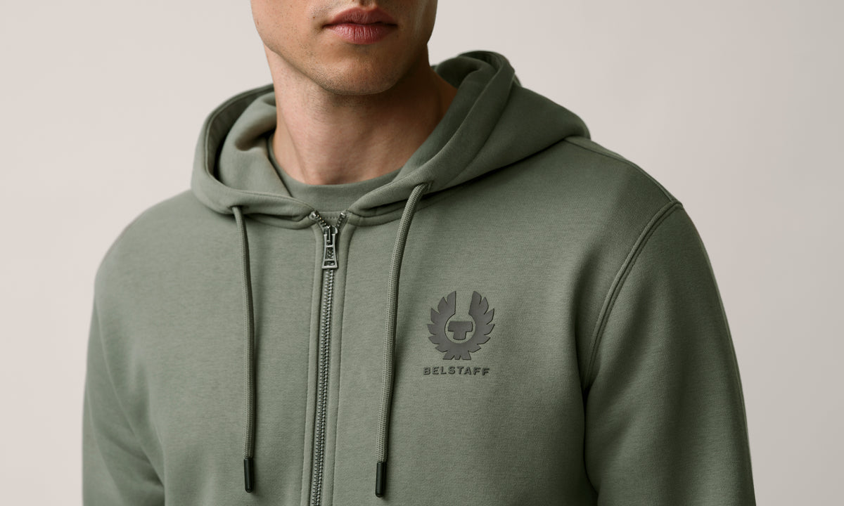 ESSENTIAL FULL ZIP HOODIE - Slate Green