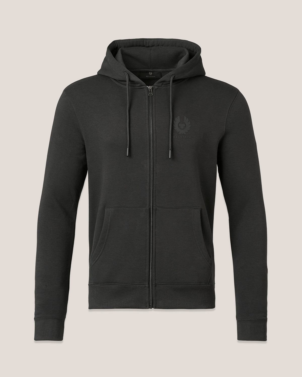 ESSENTIAL FULL ZIP HOODIE - Washed Black