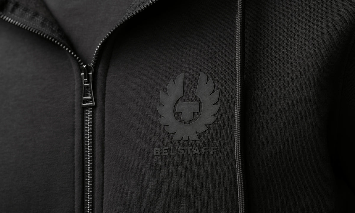 ESSENTIAL FULL ZIP HOODIE - Washed Black