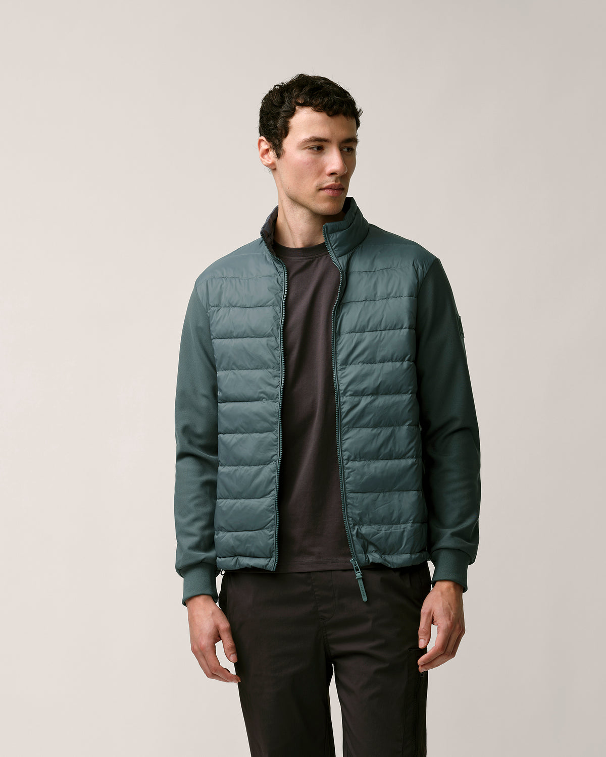 ESSENTIAL MIXED MEDIA JACKET - Petrol