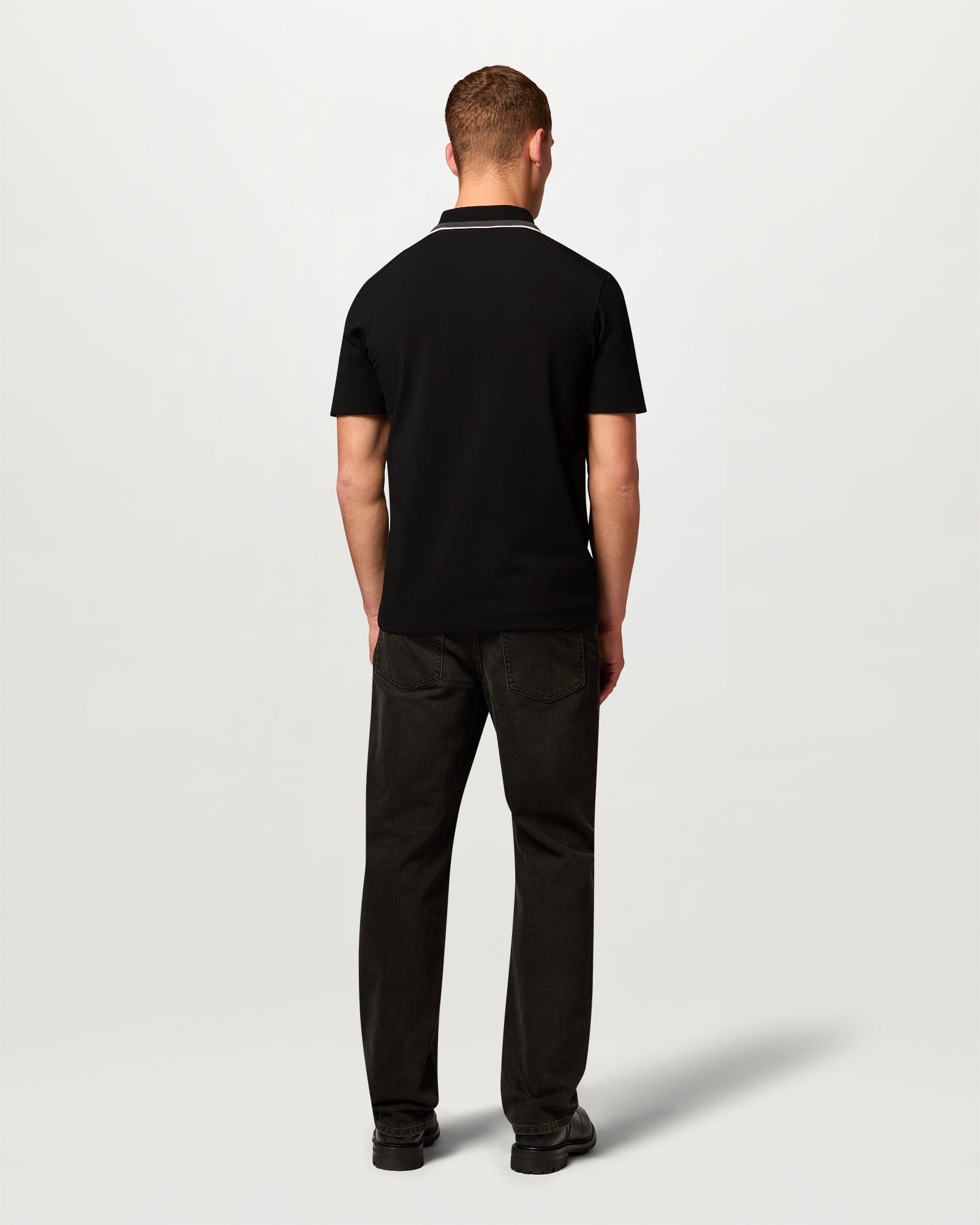ALLOY TIPPED POLO - Black