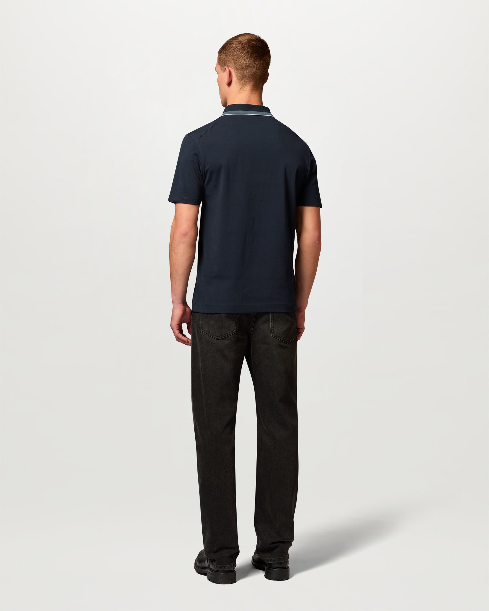 ALLOY TIPPED POLO - Dark Ink