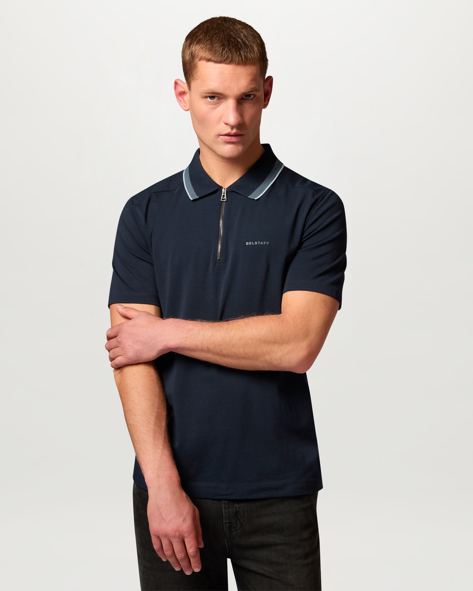 ALLOY TIPPED POLO - Dark Ink