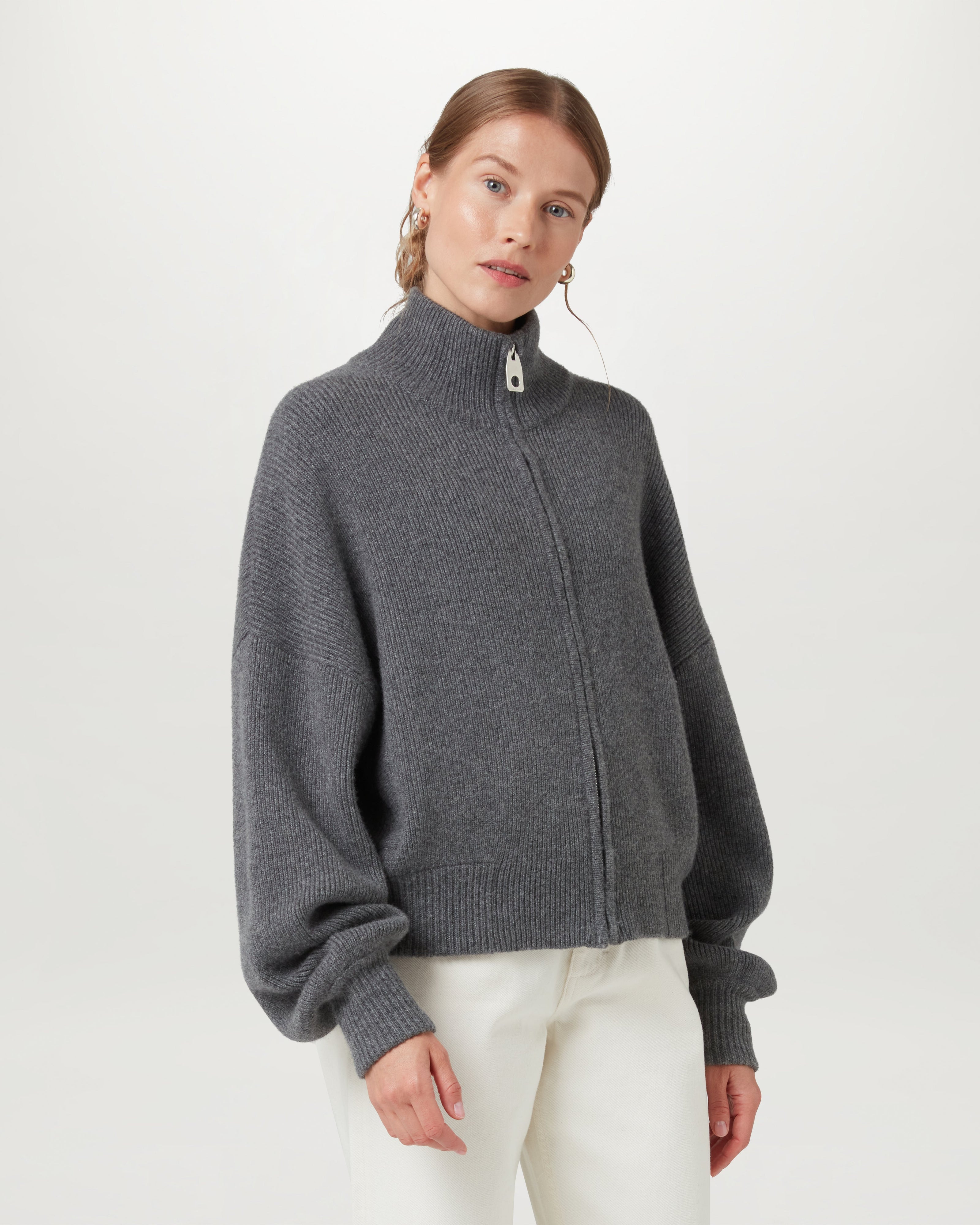 ATOL FULL ZIP CARDIGAN - Graphite