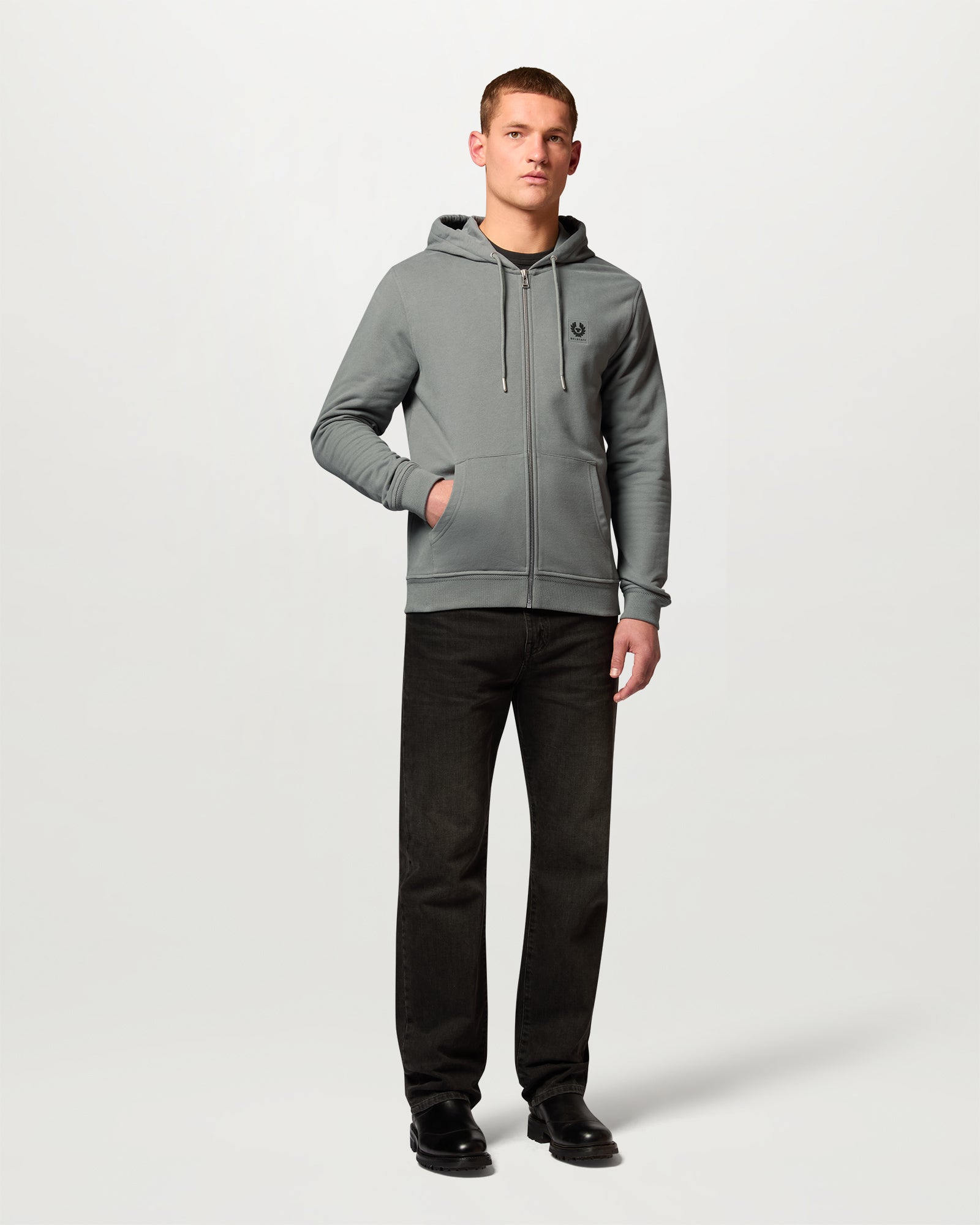 BELSTAFF FULL ZIP HOODIE - Atlantic Grey