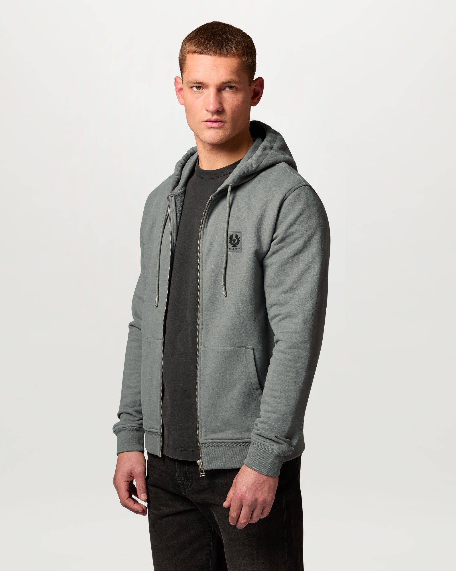 BELSTAFF FULL ZIP HOODIE - Atlantic Grey