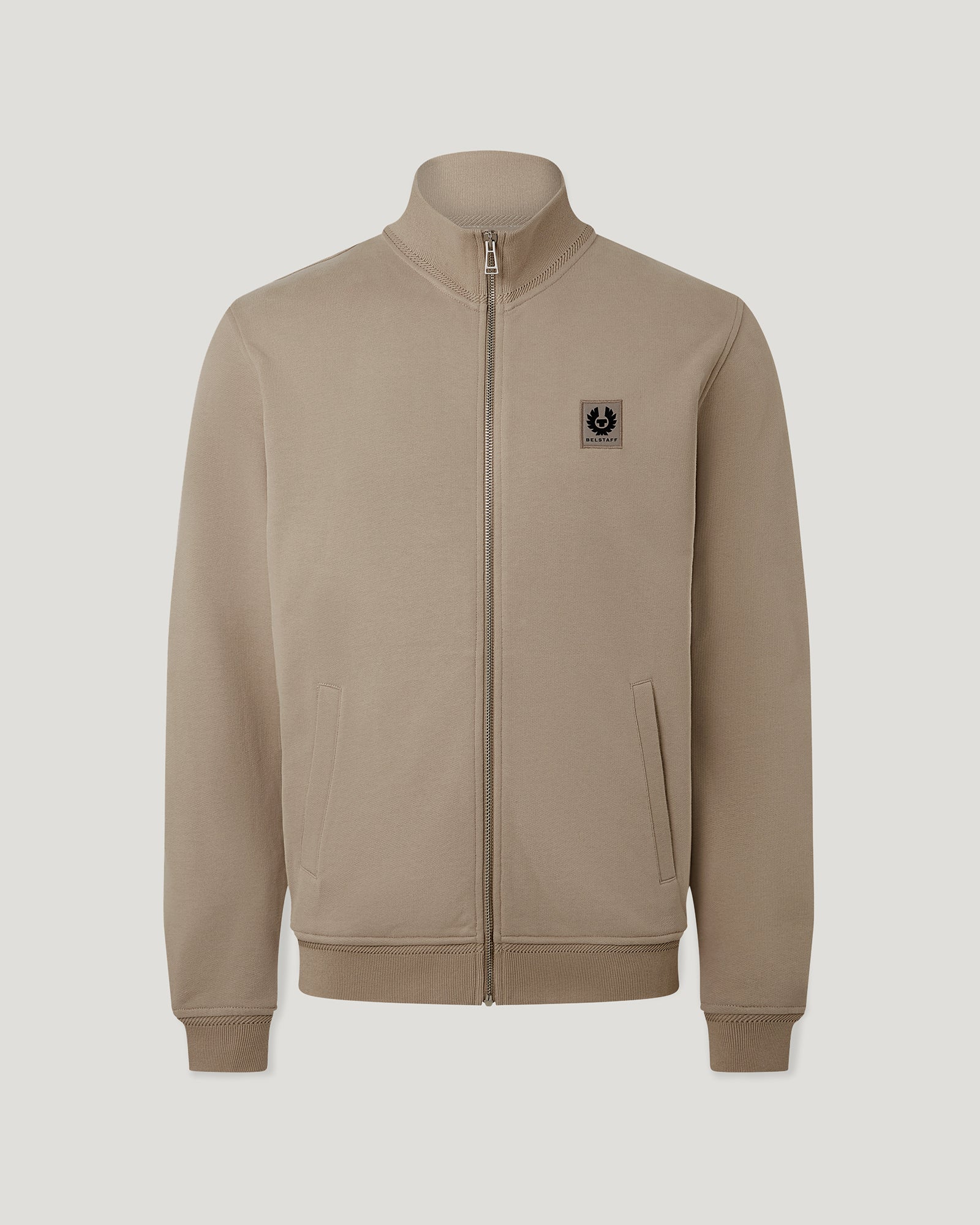 SUDADERA BELSTAFF CON CREMALLERA COMPLETA - Pardo