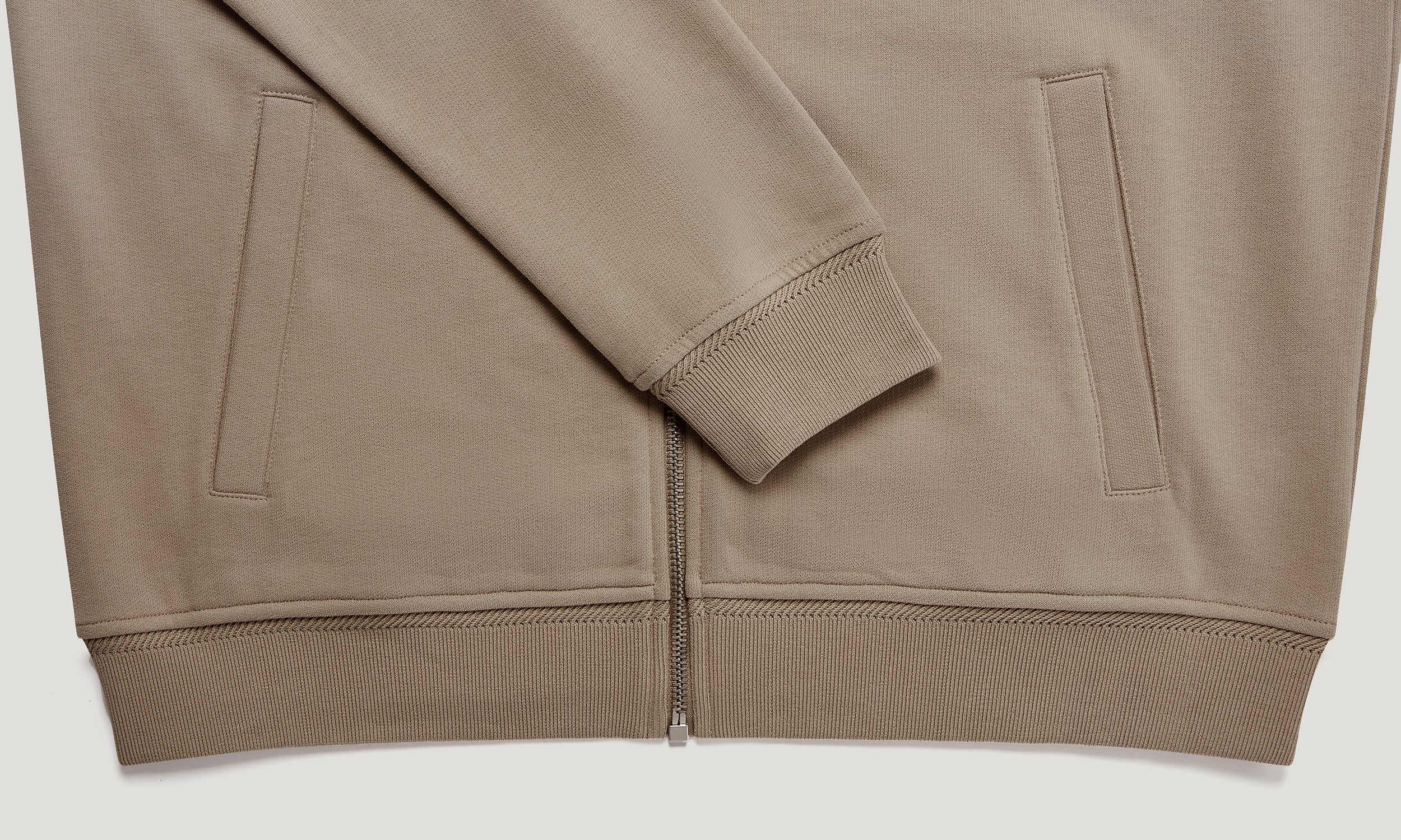 SUDADERA BELSTAFF CON CREMALLERA COMPLETA - Pardo