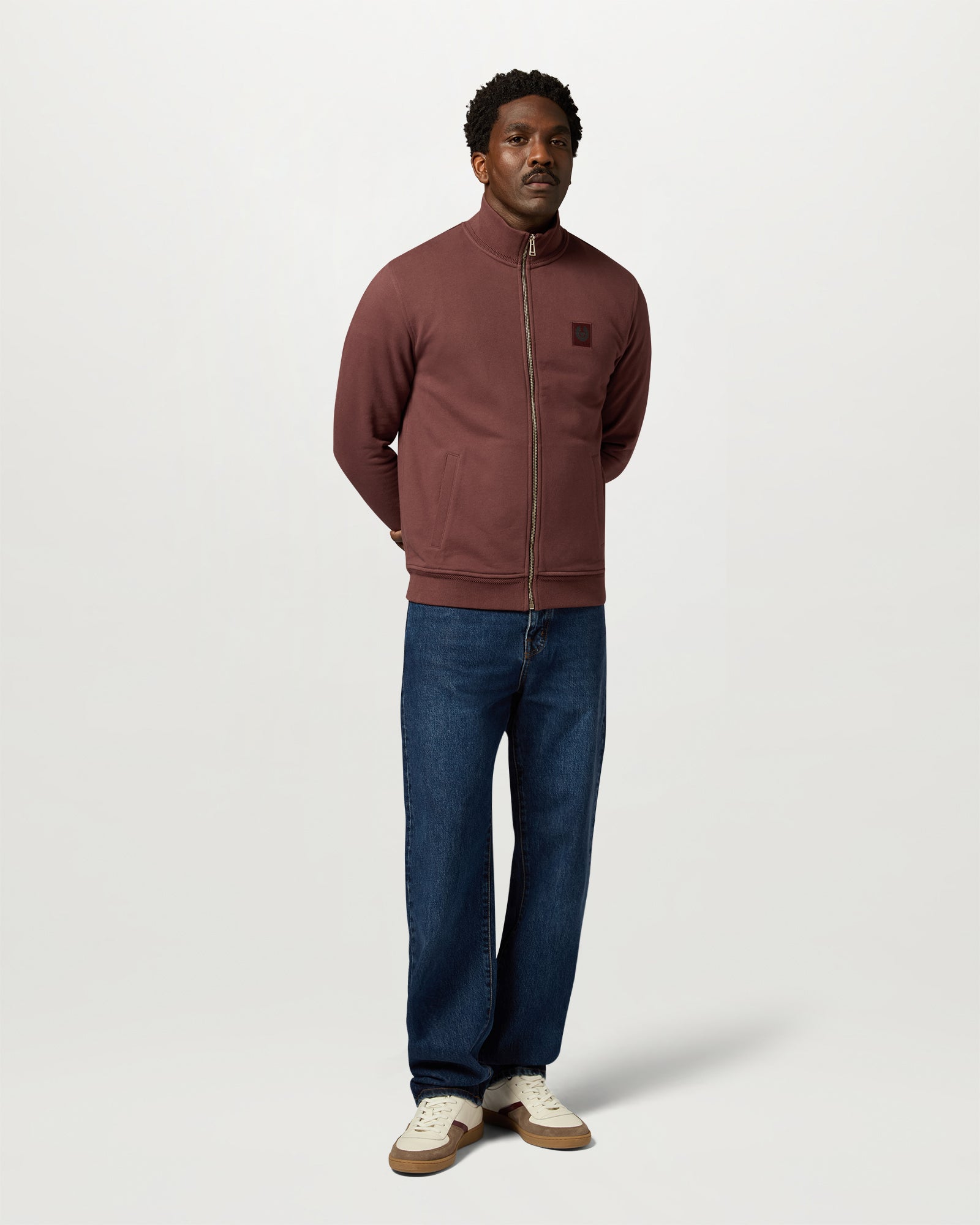 BELSTAFF FULL ZIP SWEATSHIRT - Oxblood