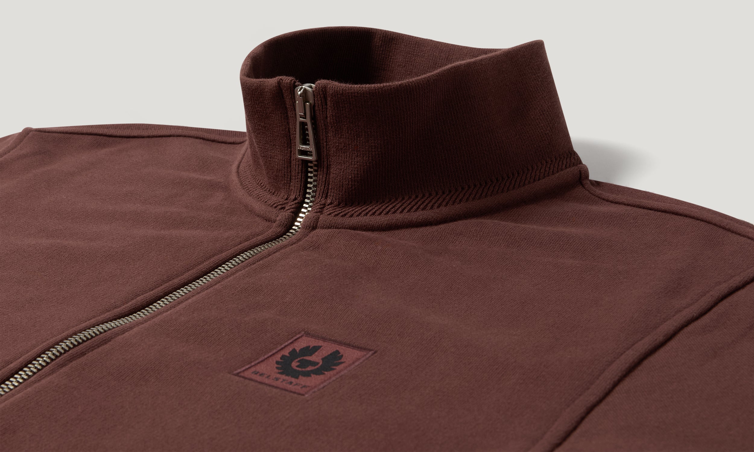 BELSTAFF FULL ZIP SWEATSHIRT - Oxblood