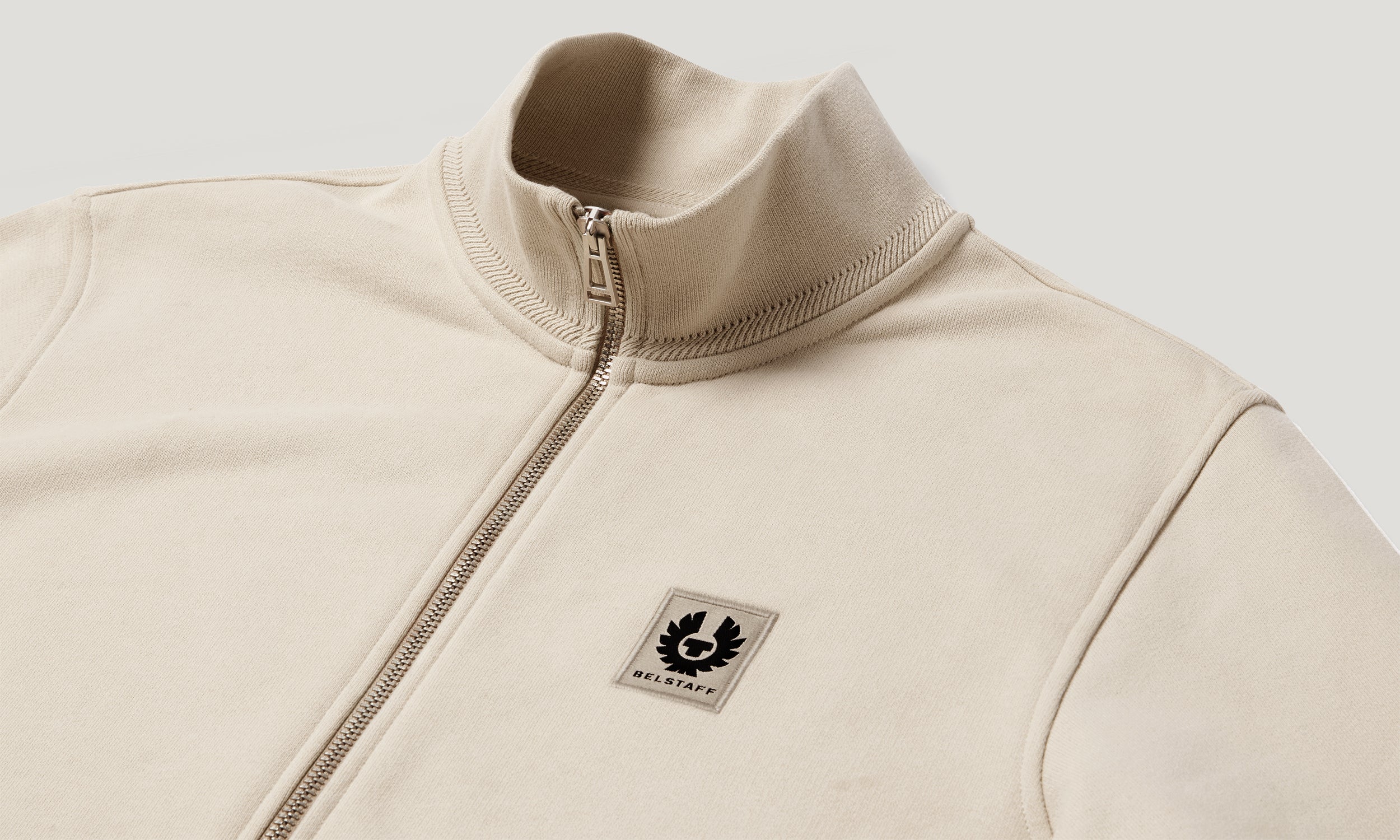 BELSTAFF FULL ZIP SWEATSHIRT - Pale Stone