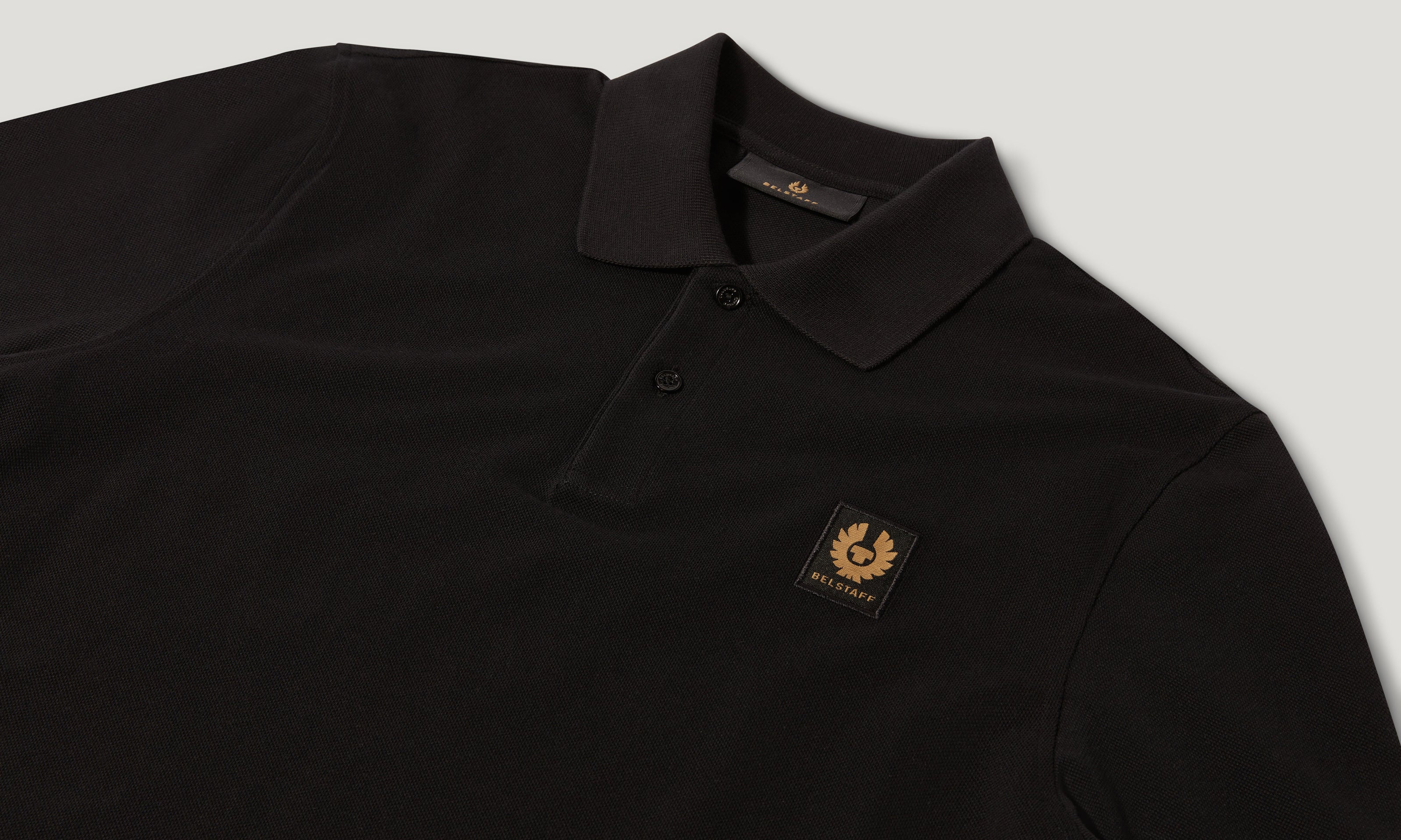 BELSTAFF LONG SLEEVED POLO - Black