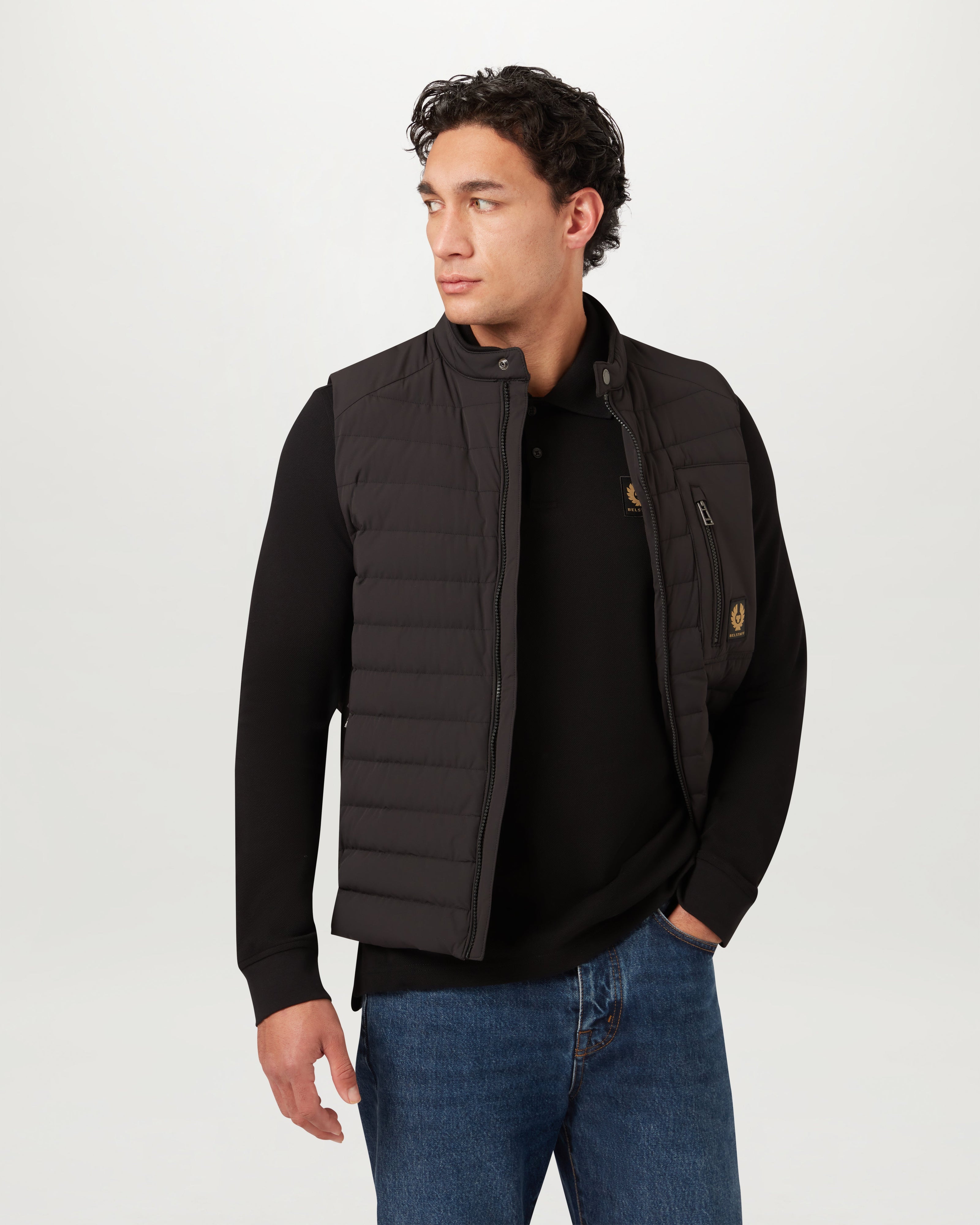 BELSTAFF LONG SLEEVED POLO - Black