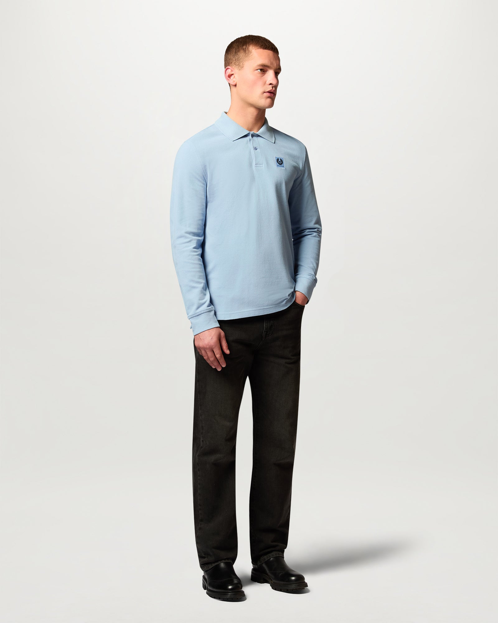 BELSTAFF LONG SLEEVED POLO - Mist Blue