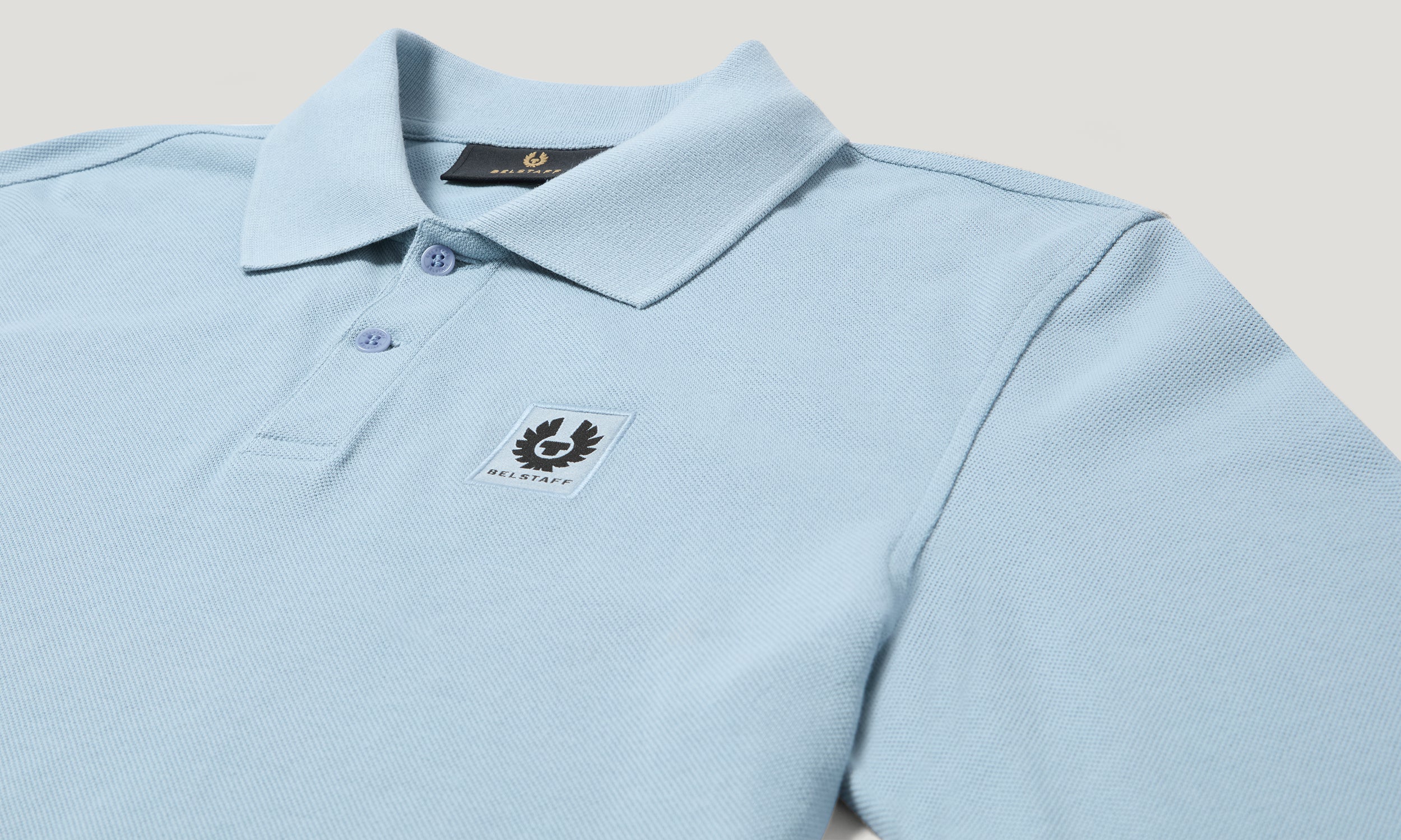 BELSTAFF LONG SLEEVED POLO - Mist Blue