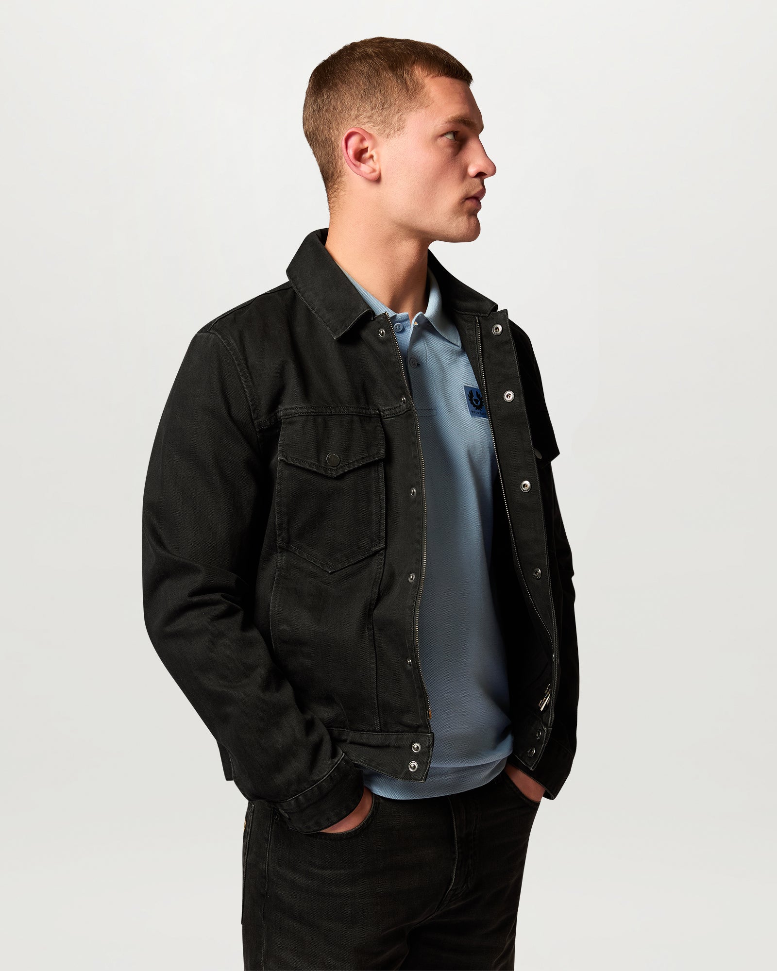 BELSTAFF LONG SLEEVED POLO - Mist Blue