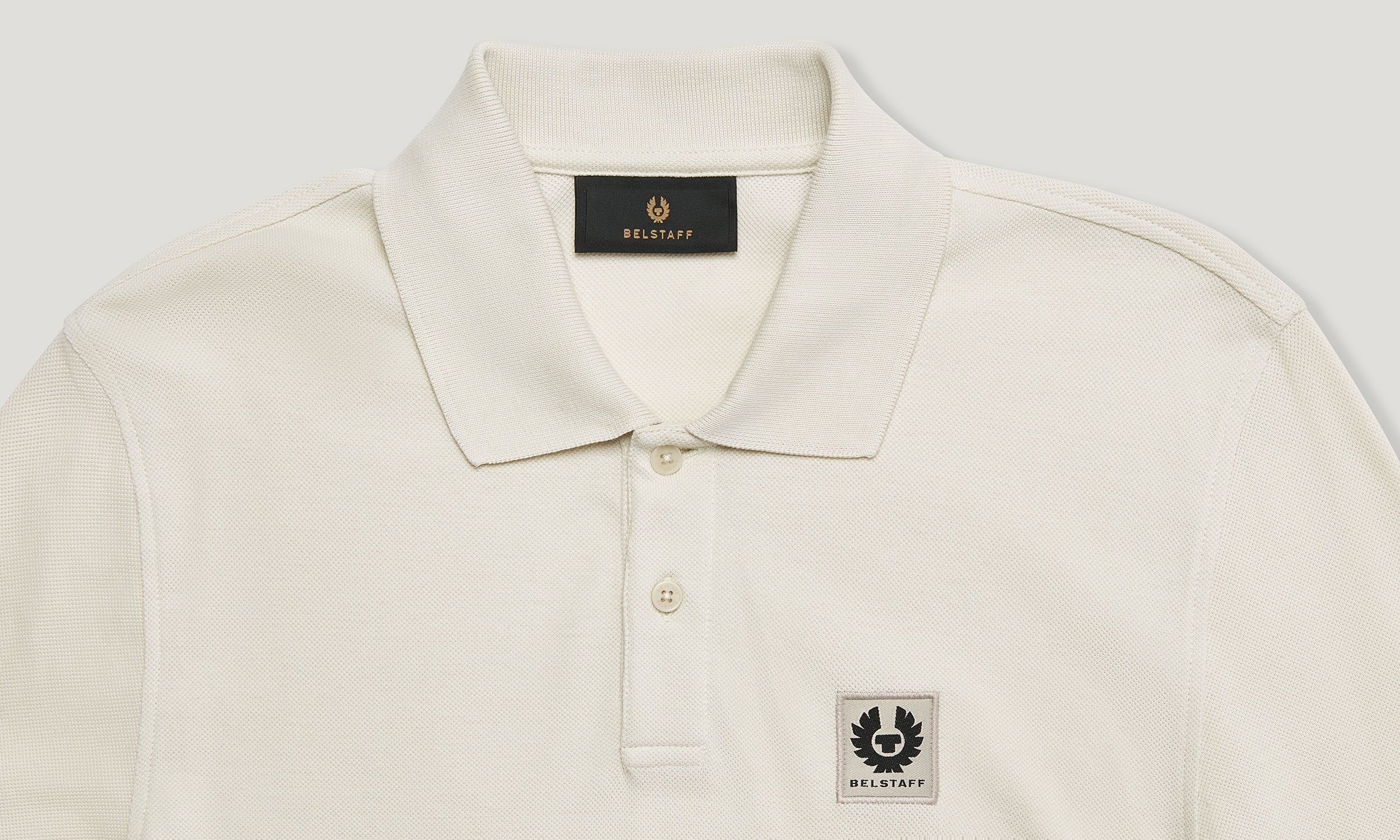 BELSTAFF LONG SLEEVED POLO - Silver Birch
