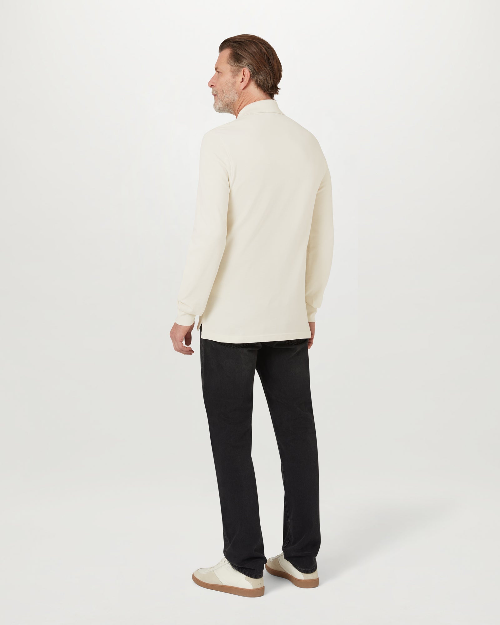 BELSTAFF LONG SLEEVED POLO - Silver Birch