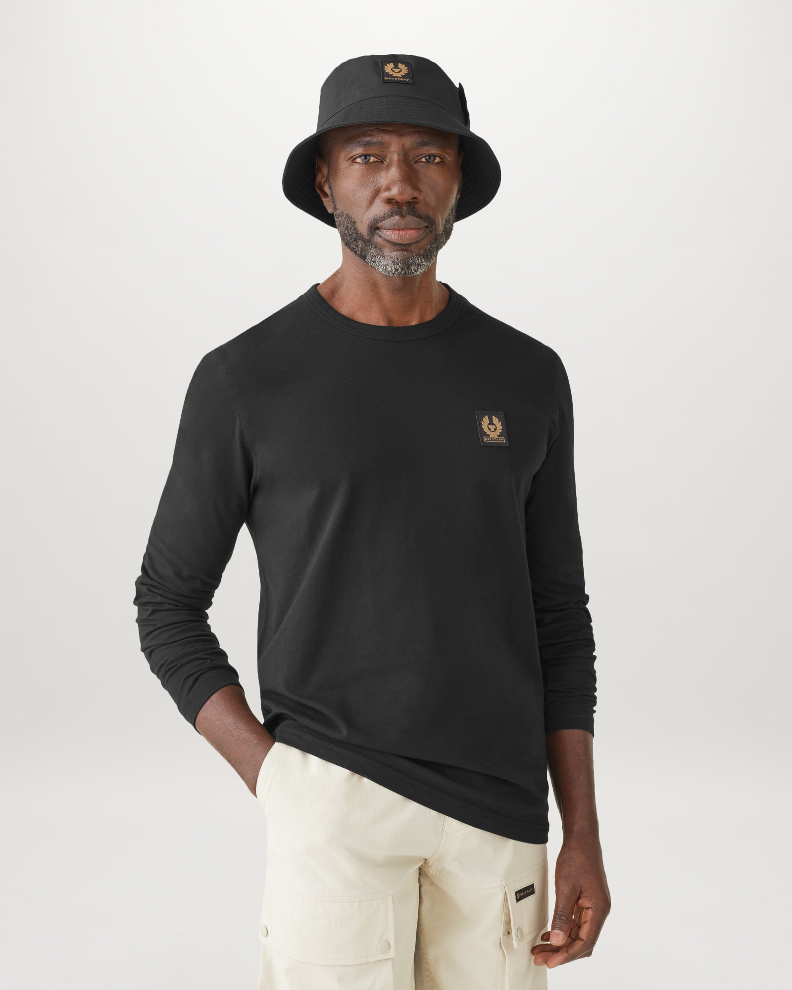 BELSTAFF LONG SLEEVED T-SHIRT - Black