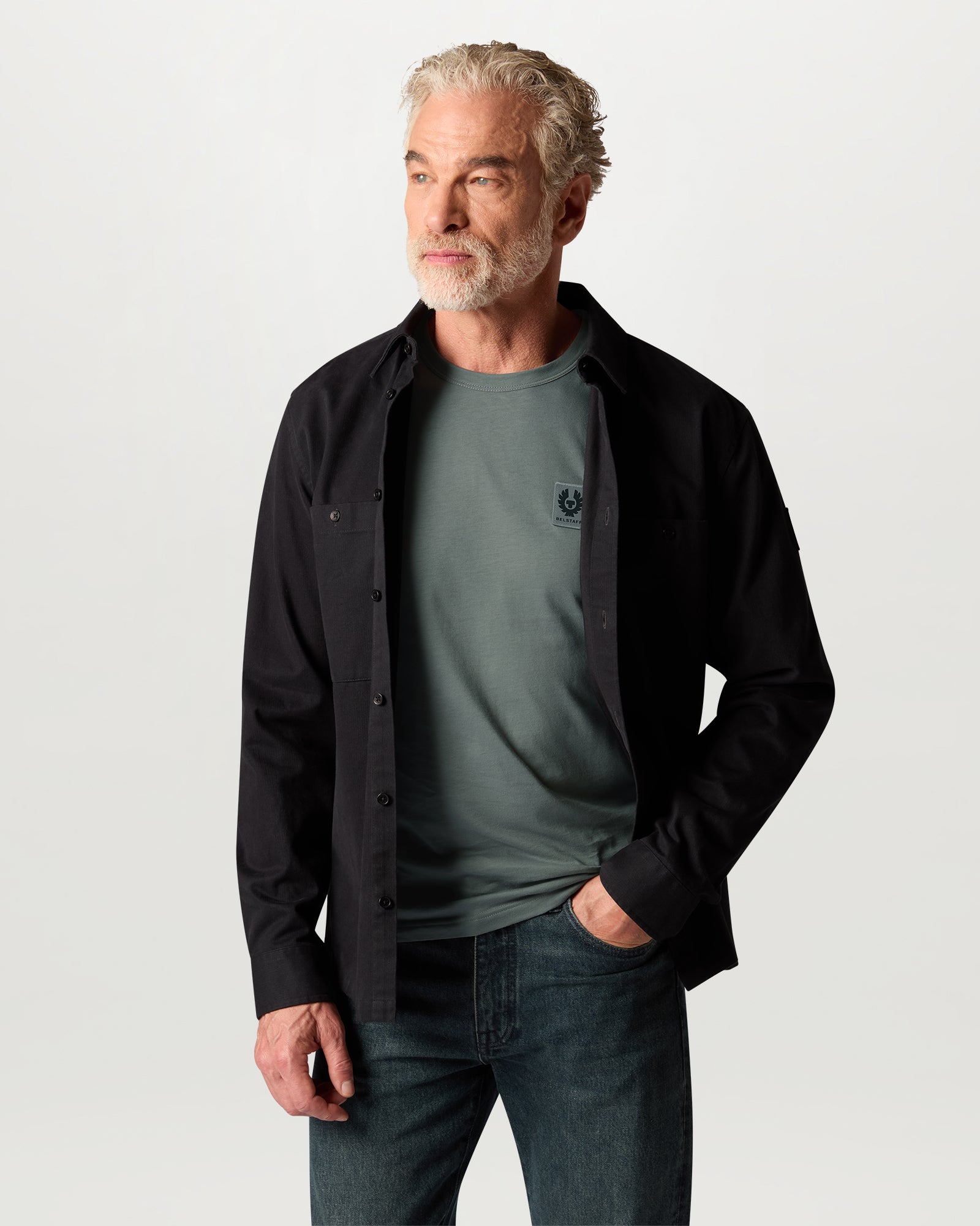 BELSTAFF LONG SLEEVED T-SHIRT - Atlantic Grey