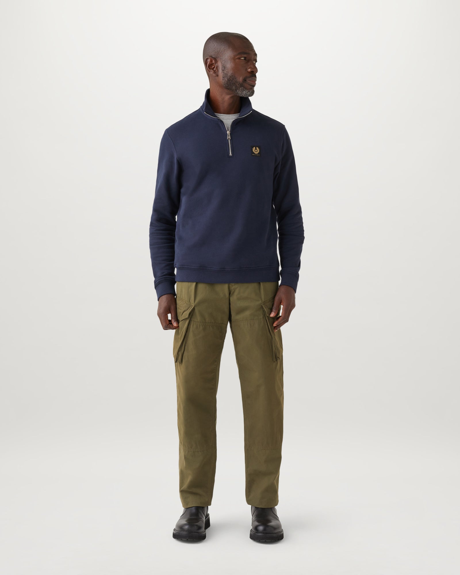 BELSTAFF QUARTER ZIP SWEATSHIRT - Dark Ink