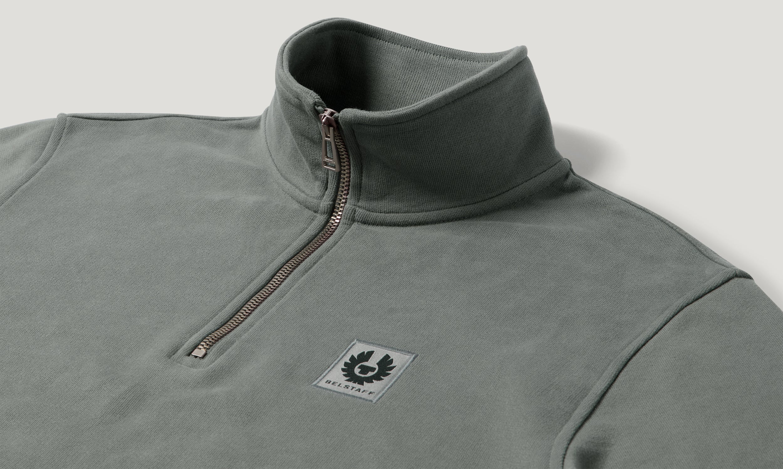BELSTAFF QUARTER ZIP SWEATSHIRT - Atlantic Grey