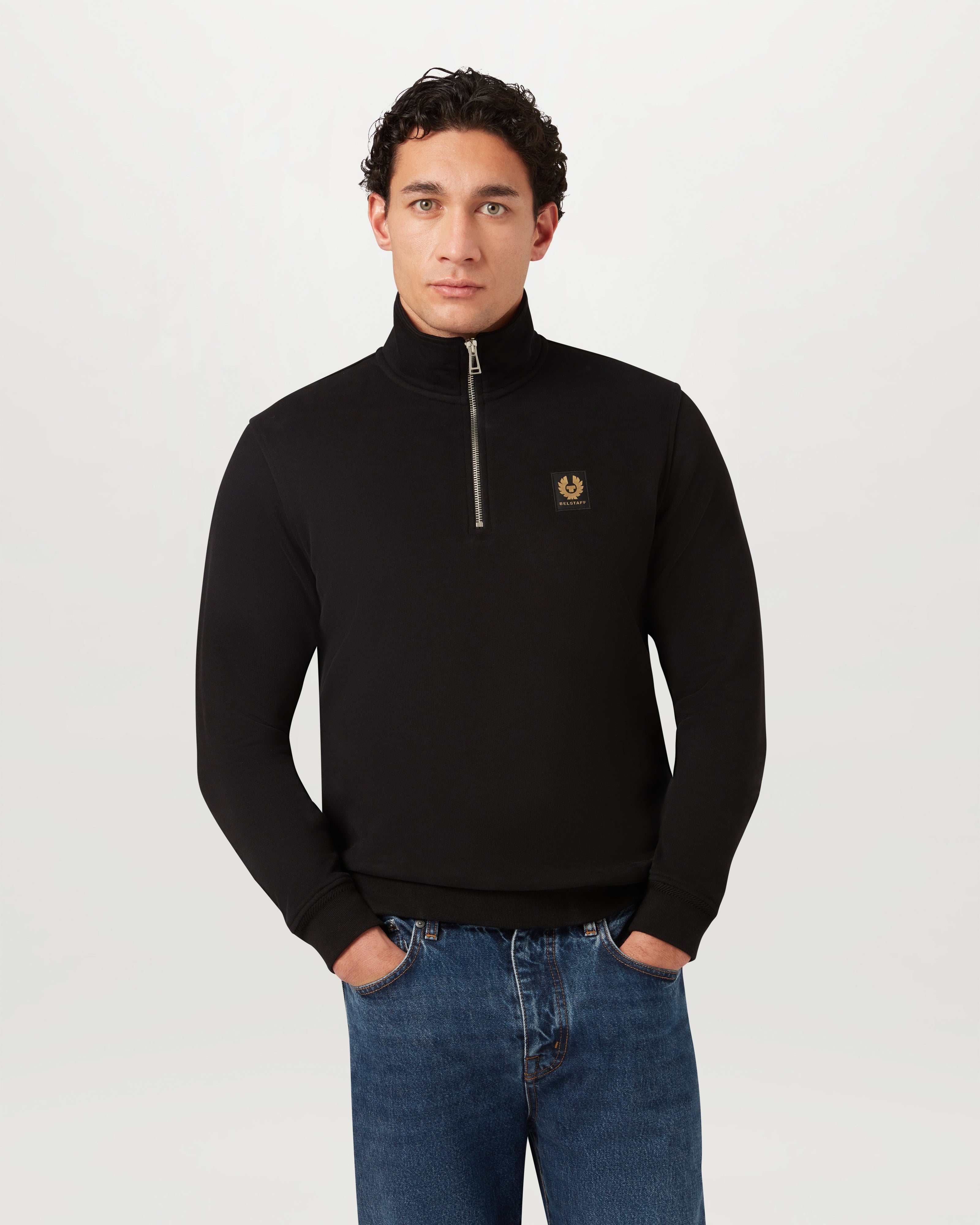 FELPA CON CERNIERA A UN QUARTO BELSTAFF - Nero