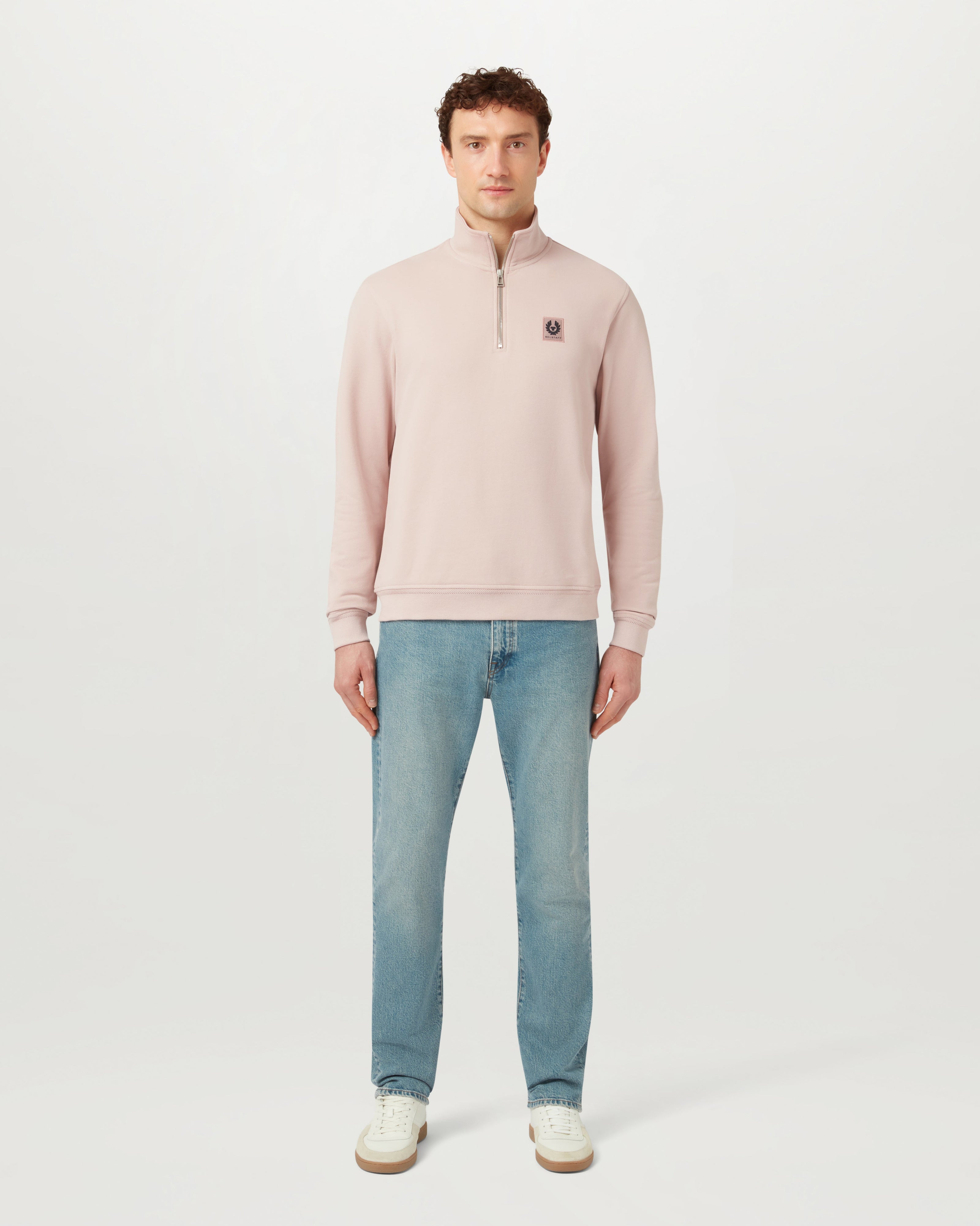 BELSTAFF QUARTER ZIP SWEATSHIRT - Dusk Pink