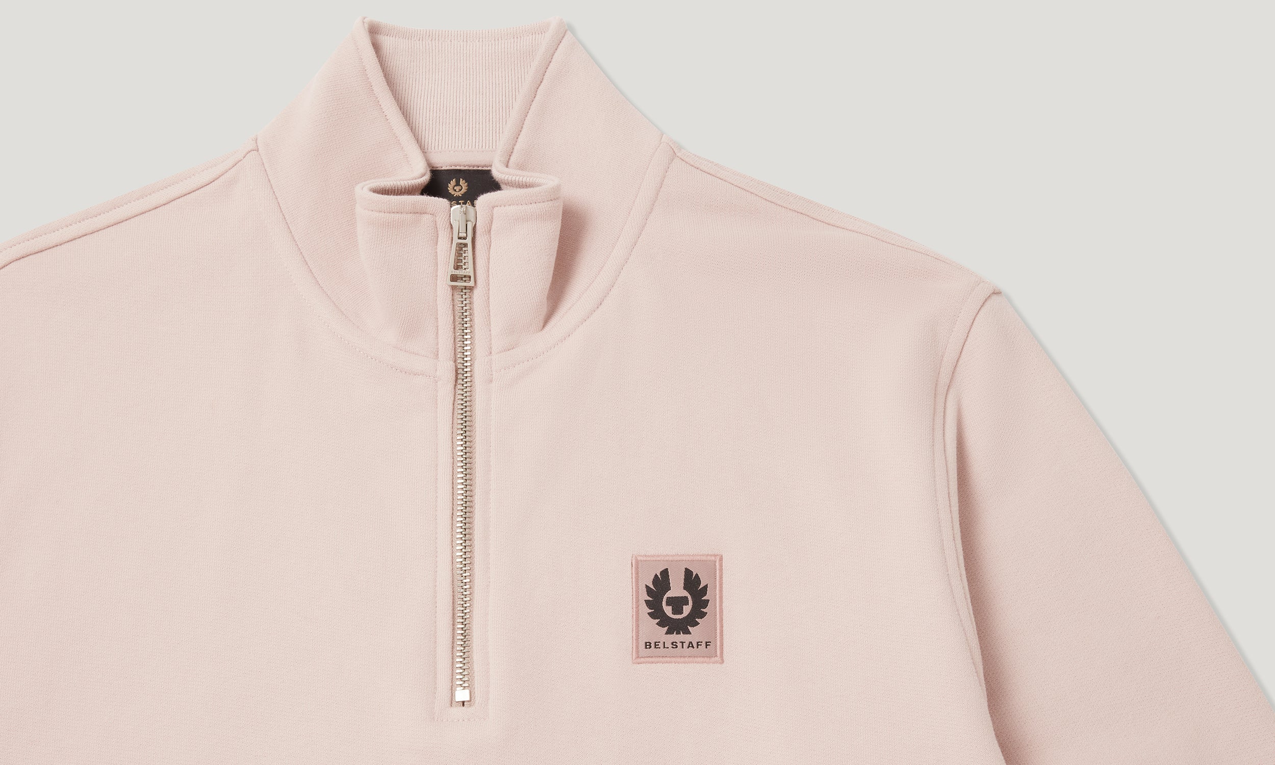 BELSTAFF QUARTER ZIP SWEATSHIRT - Dusk Pink