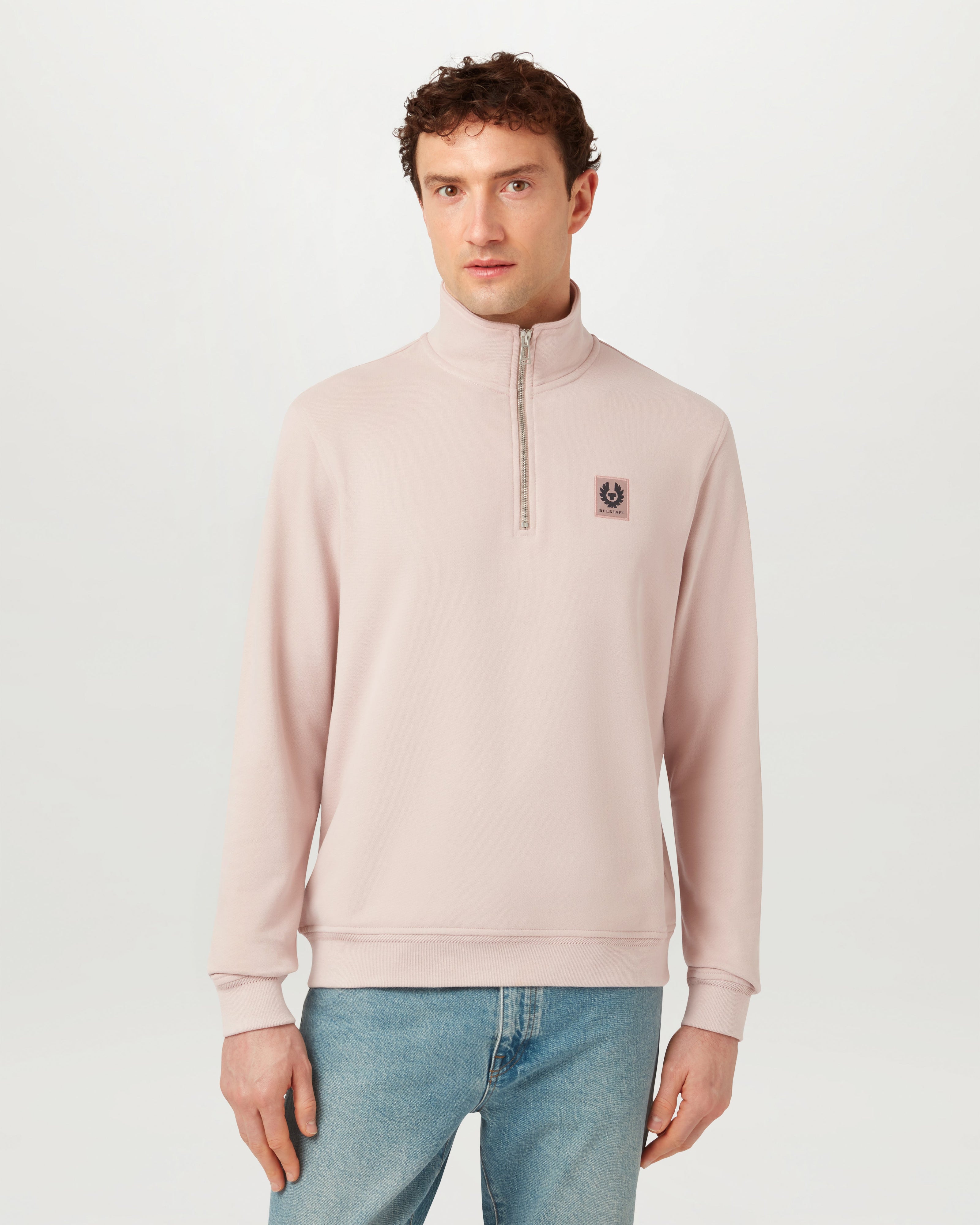 BELSTAFF QUARTER ZIP SWEATSHIRT - Dusk Pink