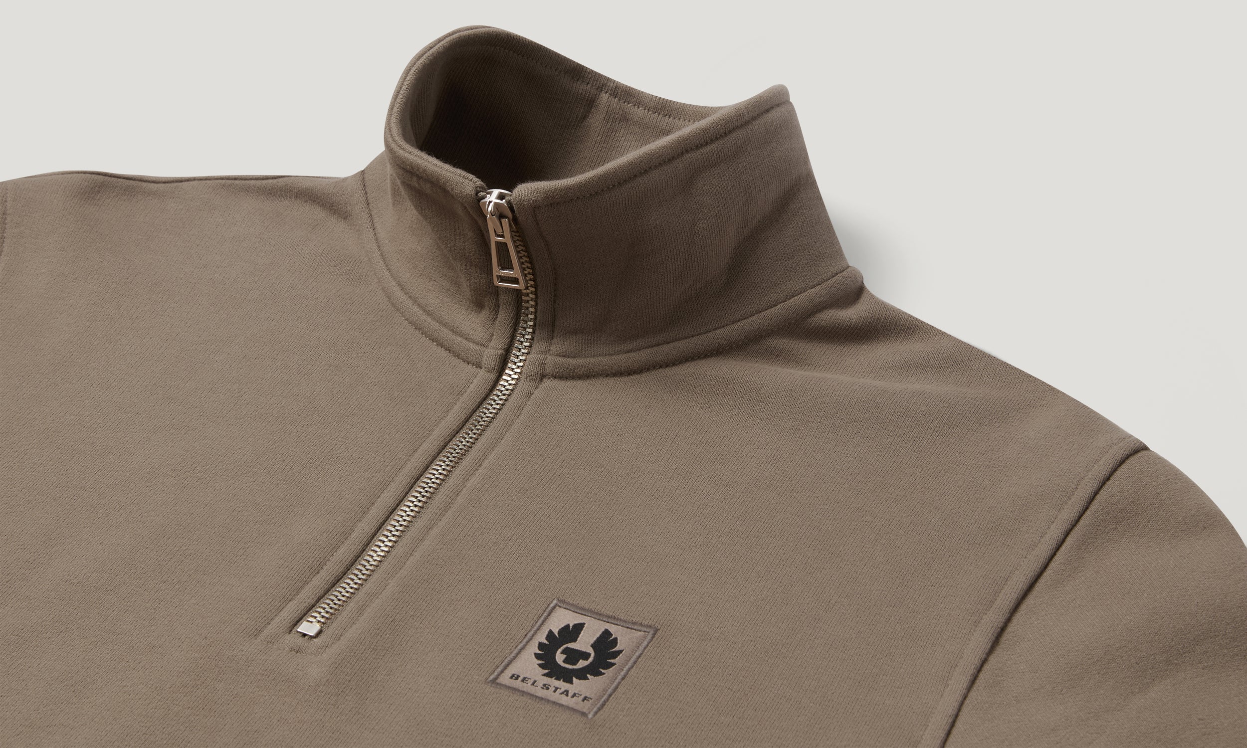 BELSTAFF QUARTER ZIP SWEATSHIRT - Dusty Taupe