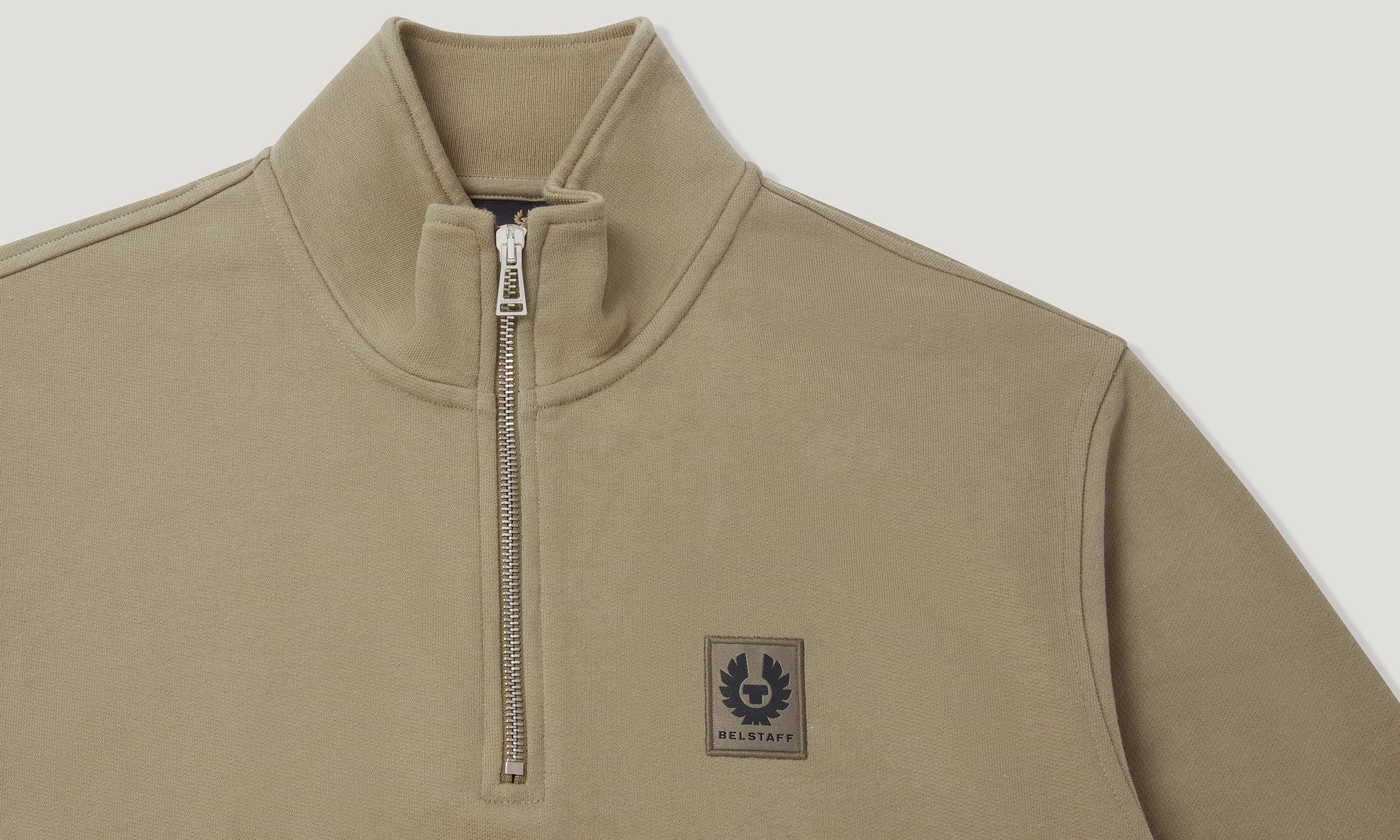 BELSTAFF QUARTER ZIP SWEATSHIRT - Fatigue Green