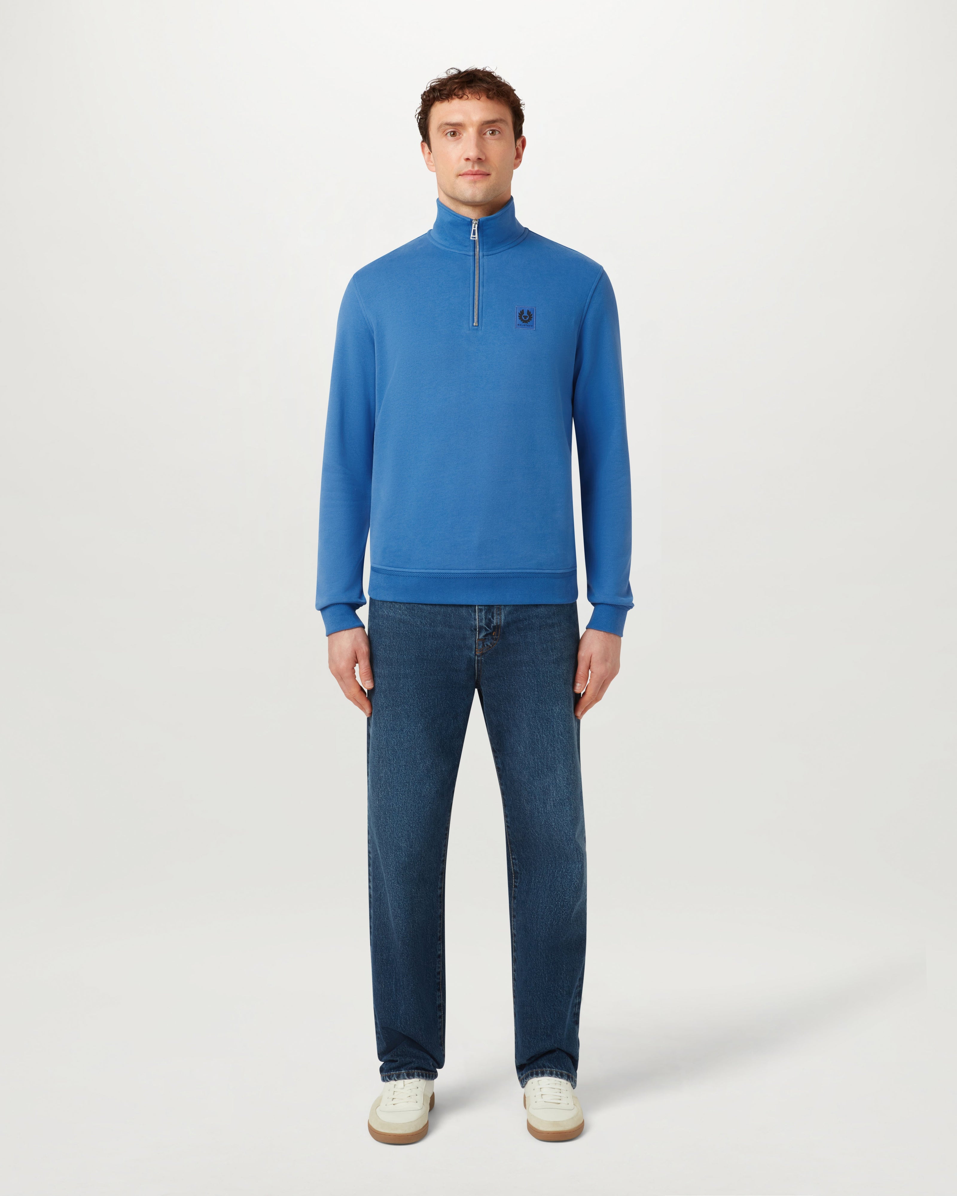 BELSTAFF QUARTER ZIP SWEATSHIRT - Marine Blue