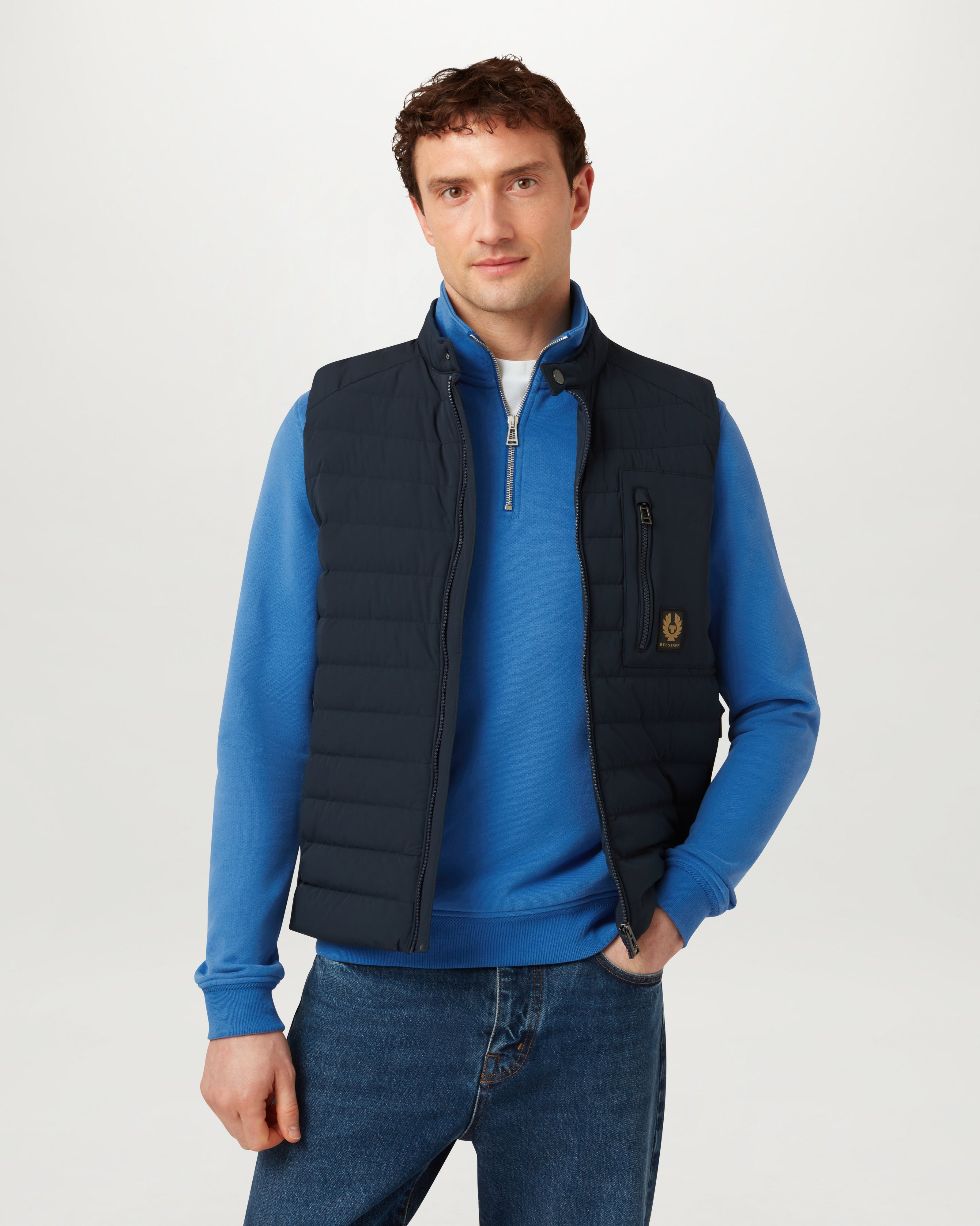 BELSTAFF QUARTER ZIP SWEATSHIRT - Marine Blue