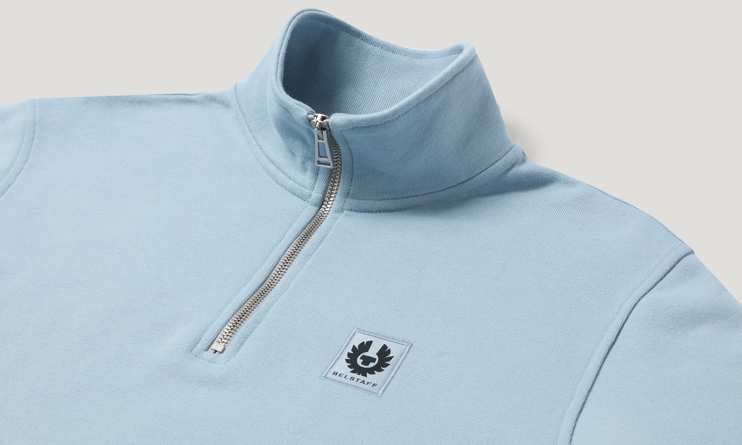 BELSTAFF QUARTER ZIP SWEATSHIRT - Mist Blue