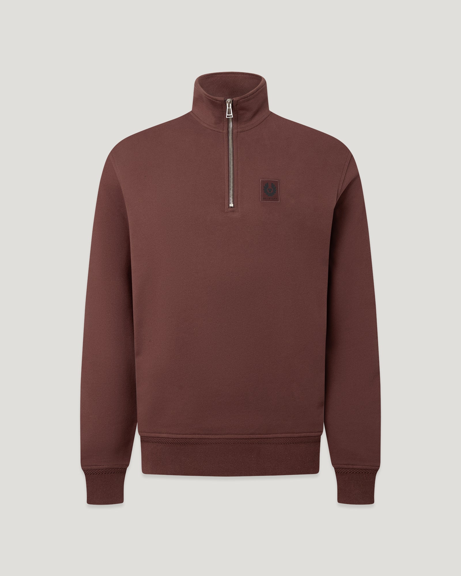 BELSTAFF QUARTER ZIP SWEATSHIRT - Oxblood