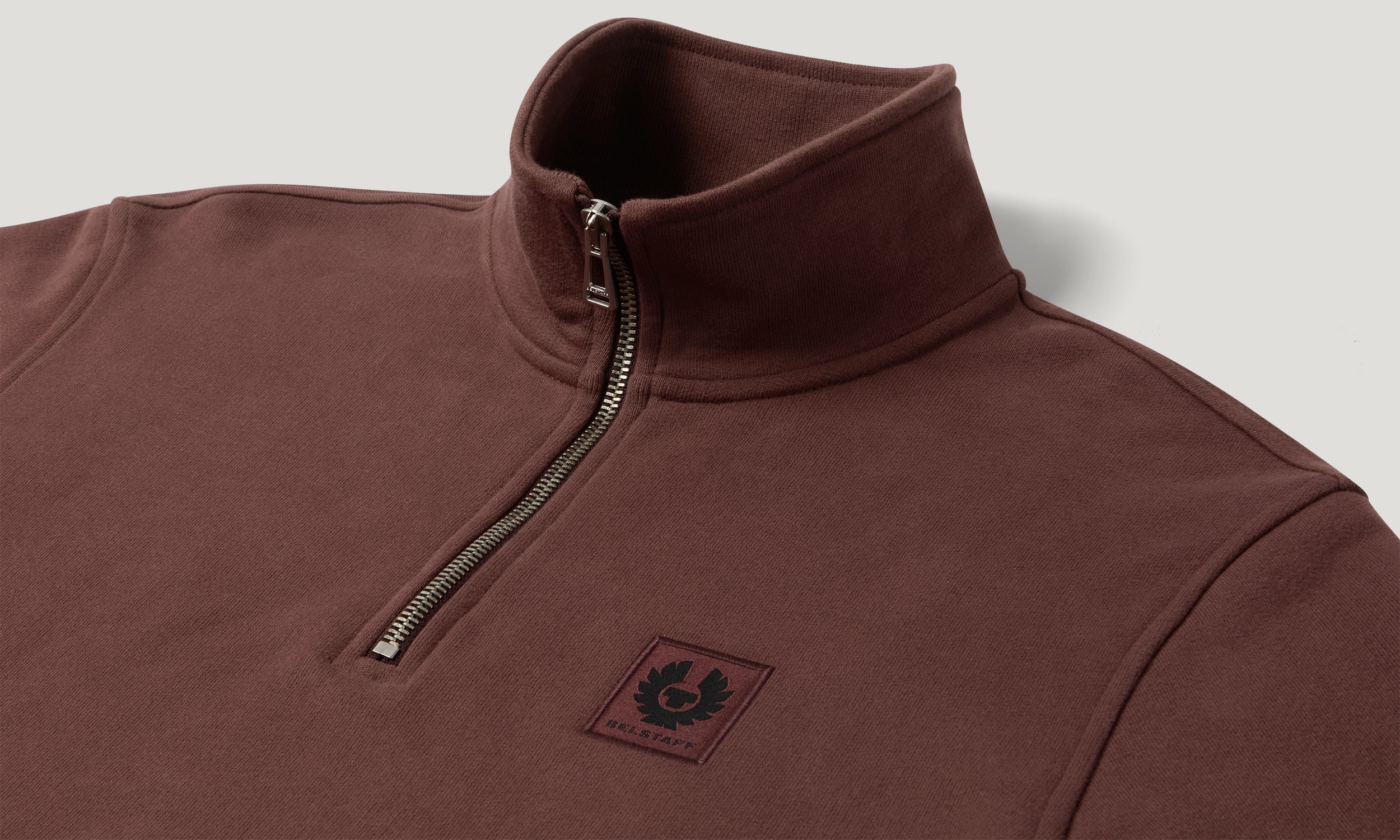 BELSTAFF QUARTER ZIP SWEATSHIRT - Oxblood