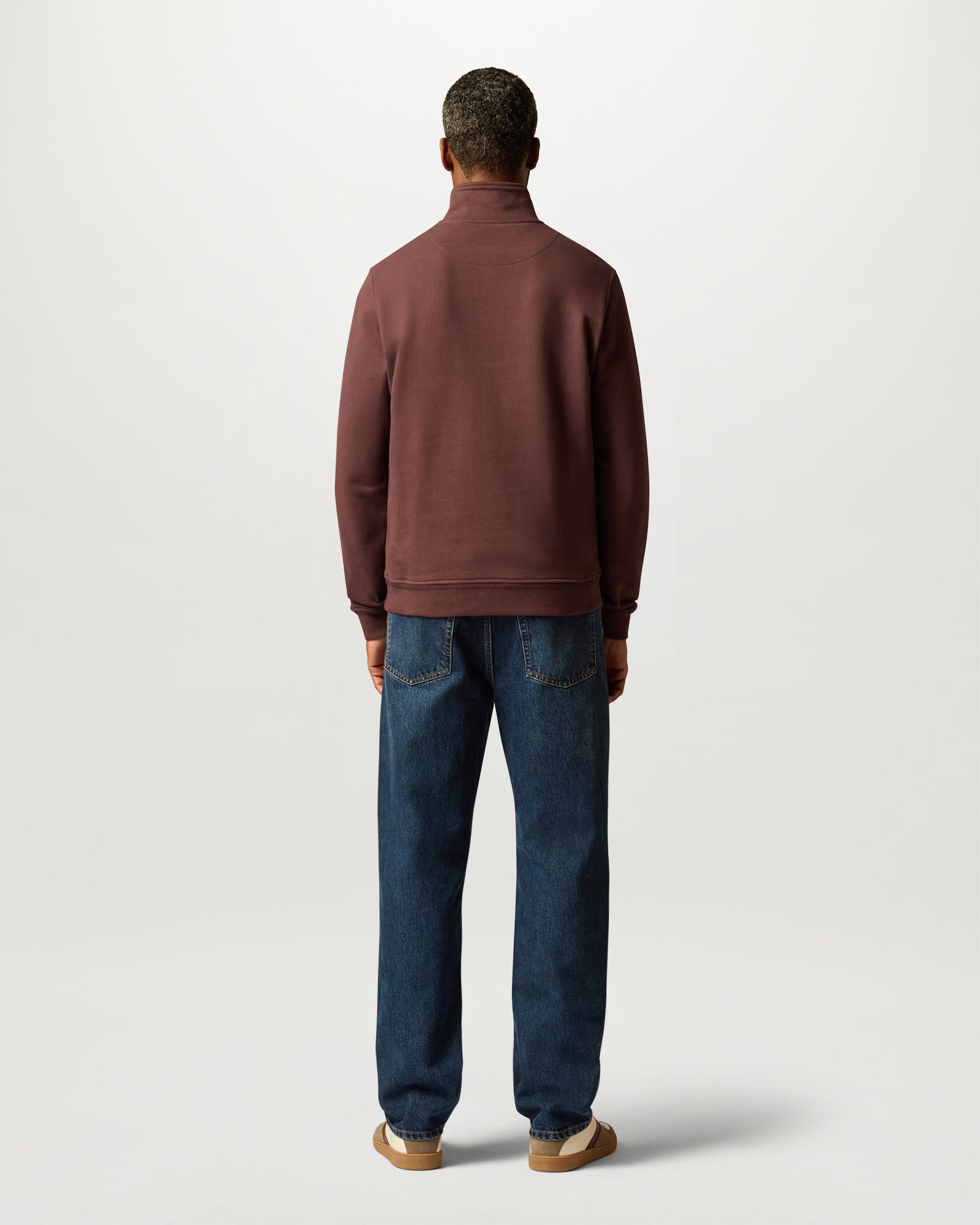 BELSTAFF QUARTER ZIP SWEATSHIRT - Oxblood