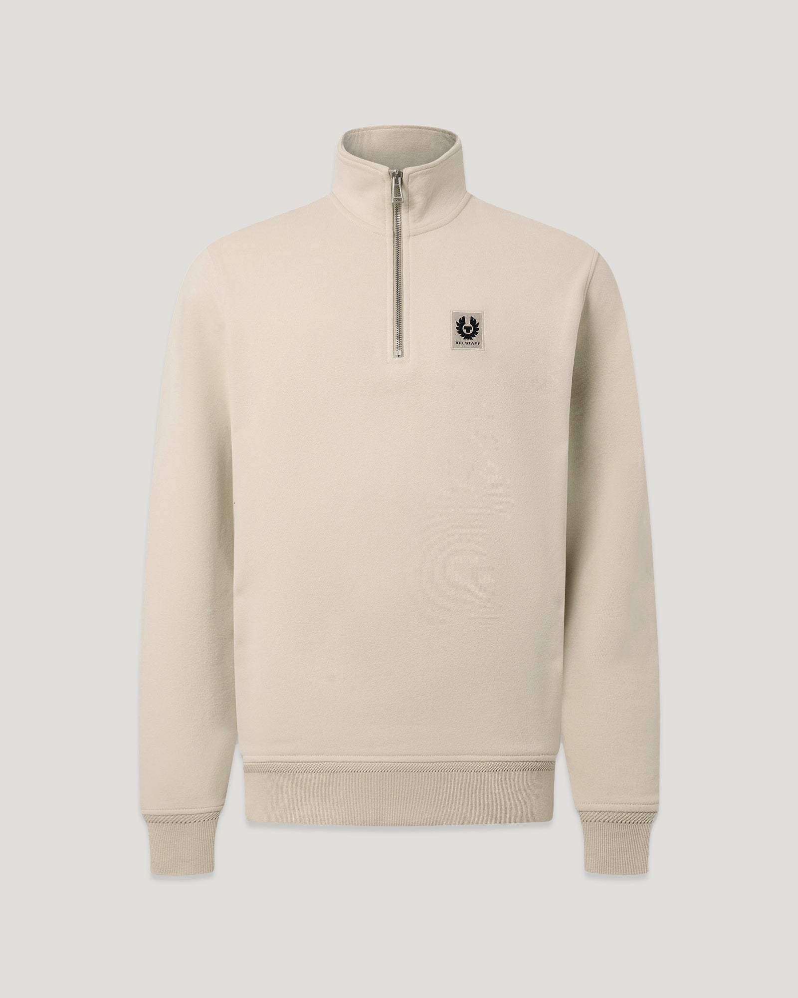 BELSTAFF QUARTER ZIP SWEATSHIRT - Pale Stone