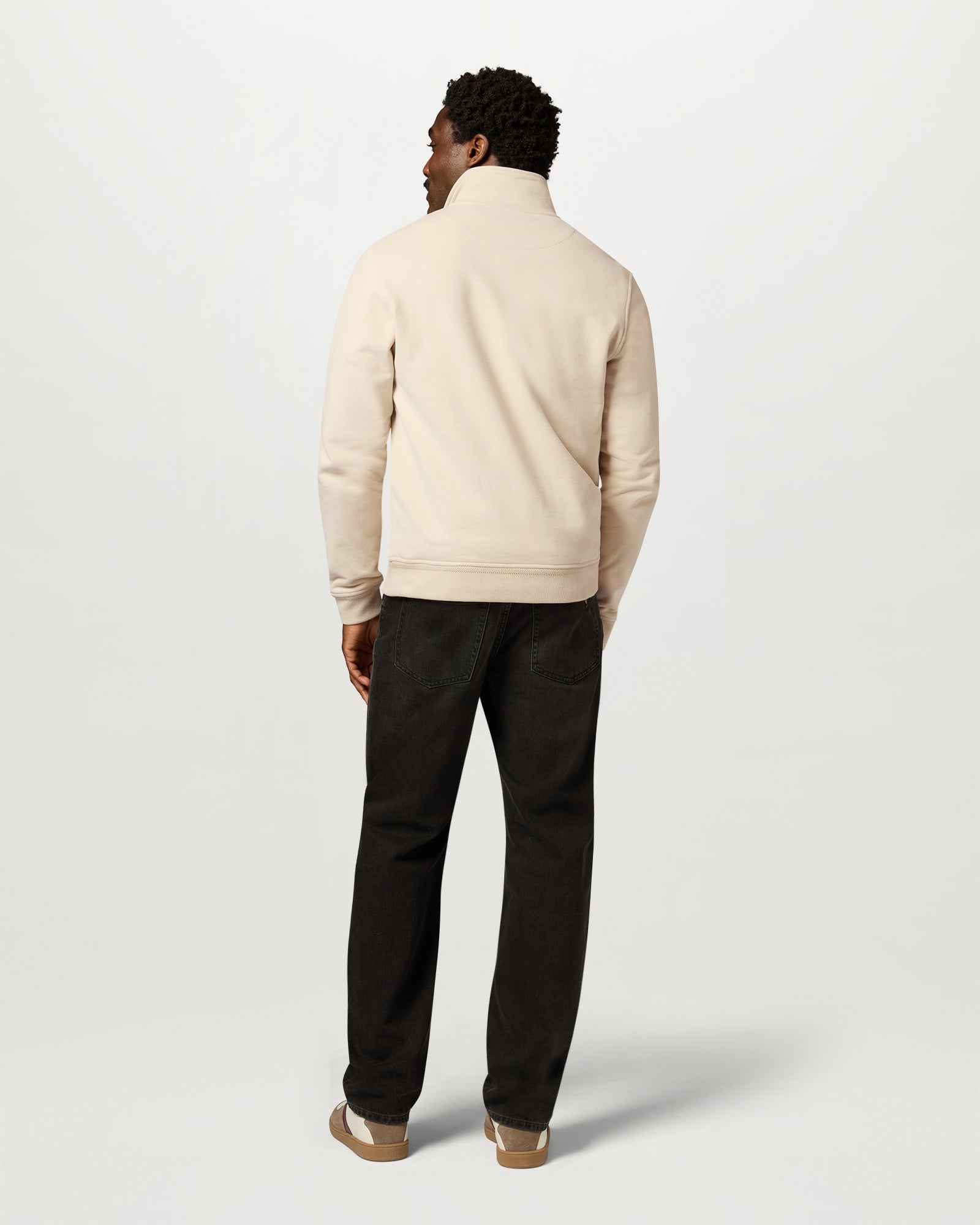 BELSTAFF QUARTER ZIP SWEATSHIRT - Pale Stone
